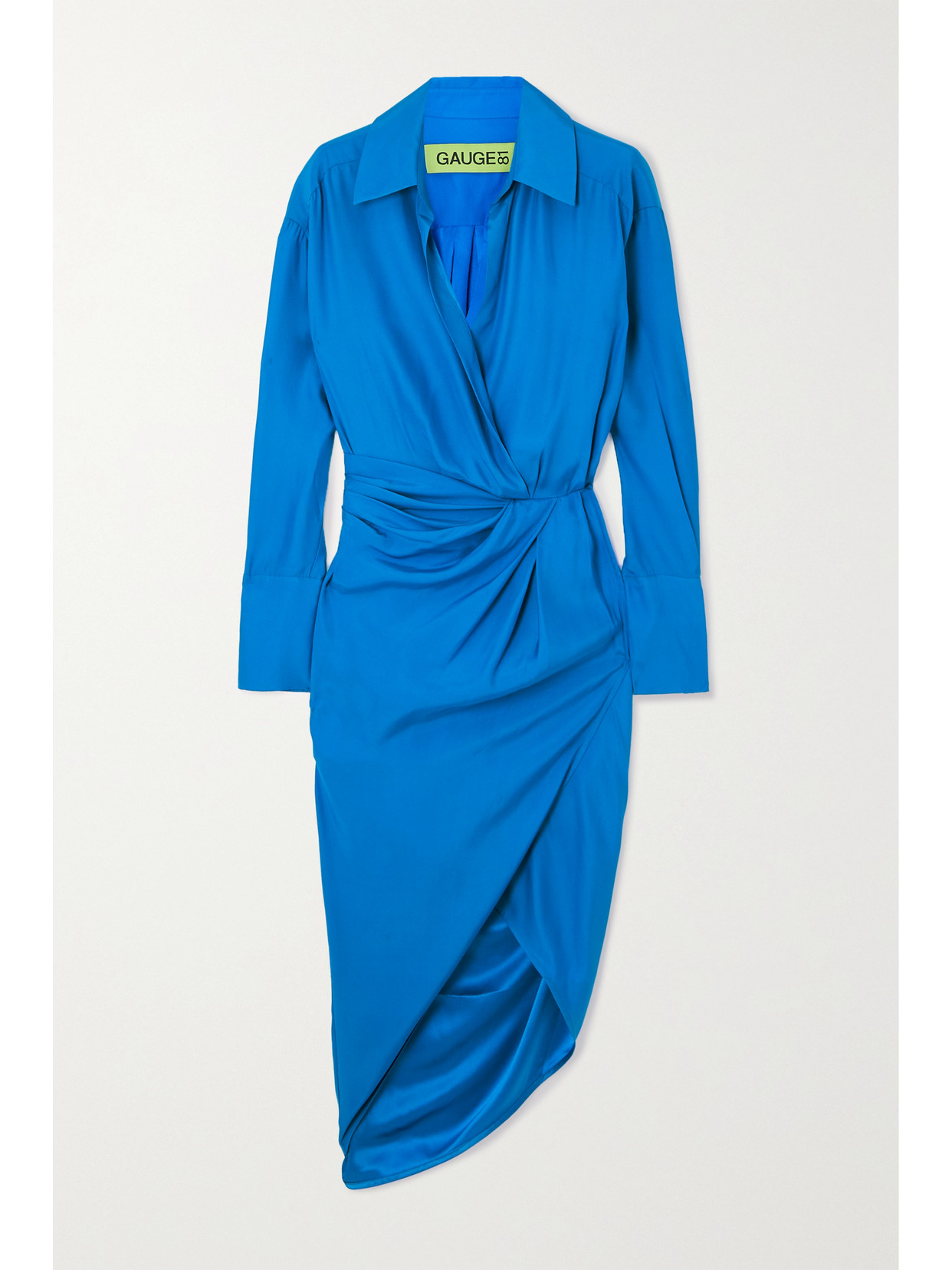 GAUGE81 - Puno Silk-satin Midi Shirt Dress - Blue