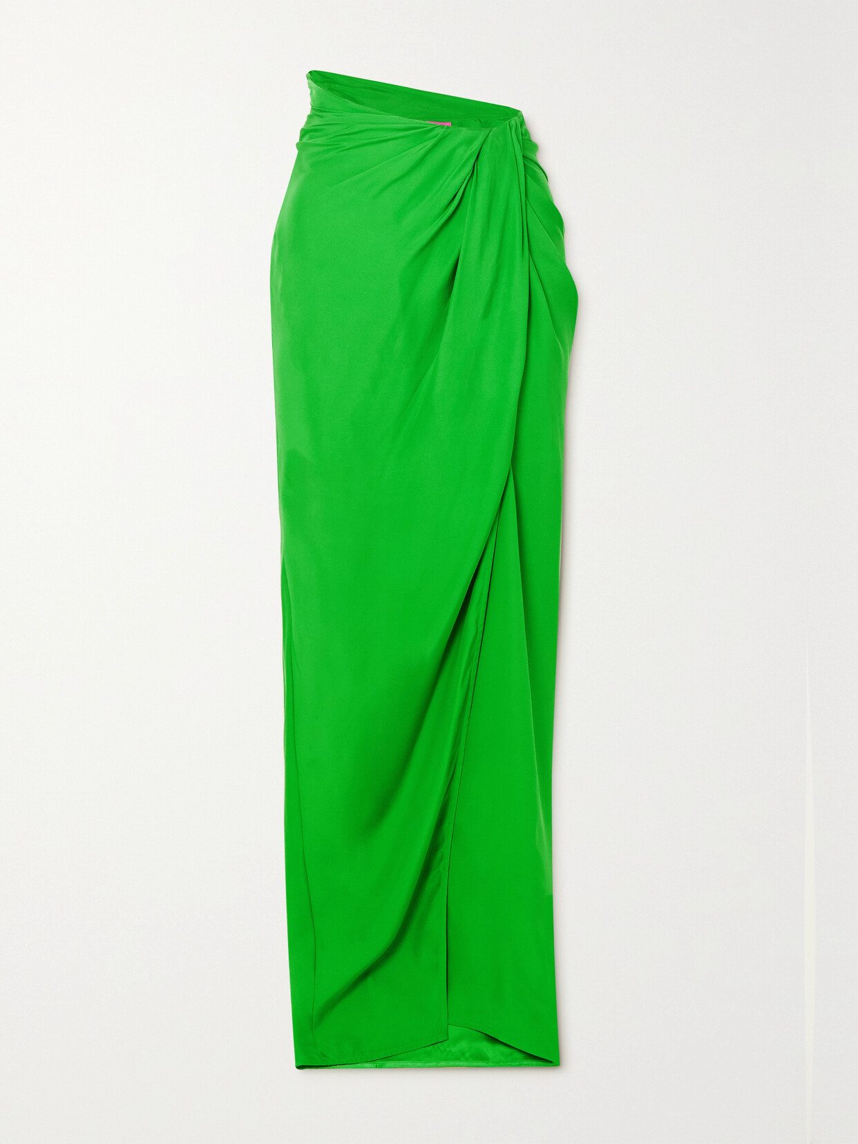 GAUGE81 - Paita Wrap-effect Gathered Silk Maxi Skirt - Green