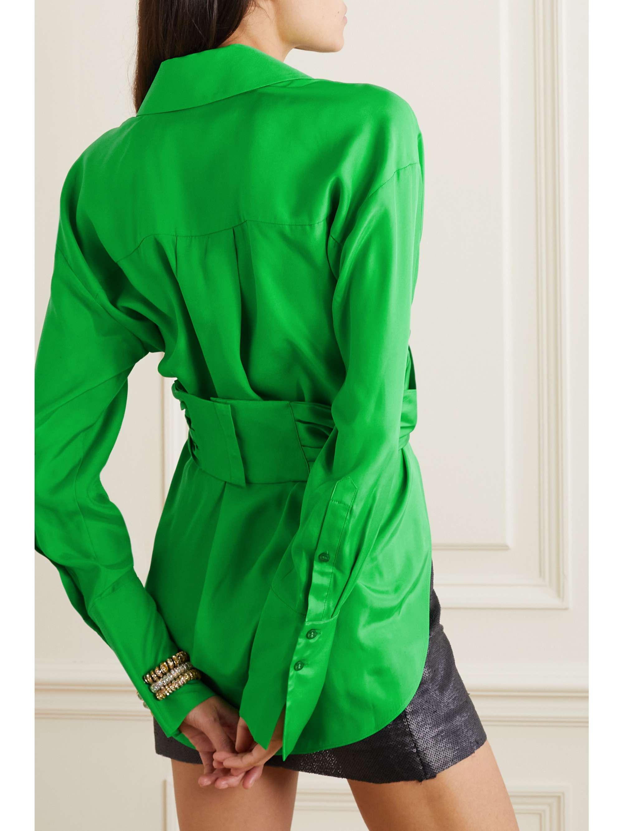 GAUGE81 Sabinas silk wrap shirt NETAPORTER