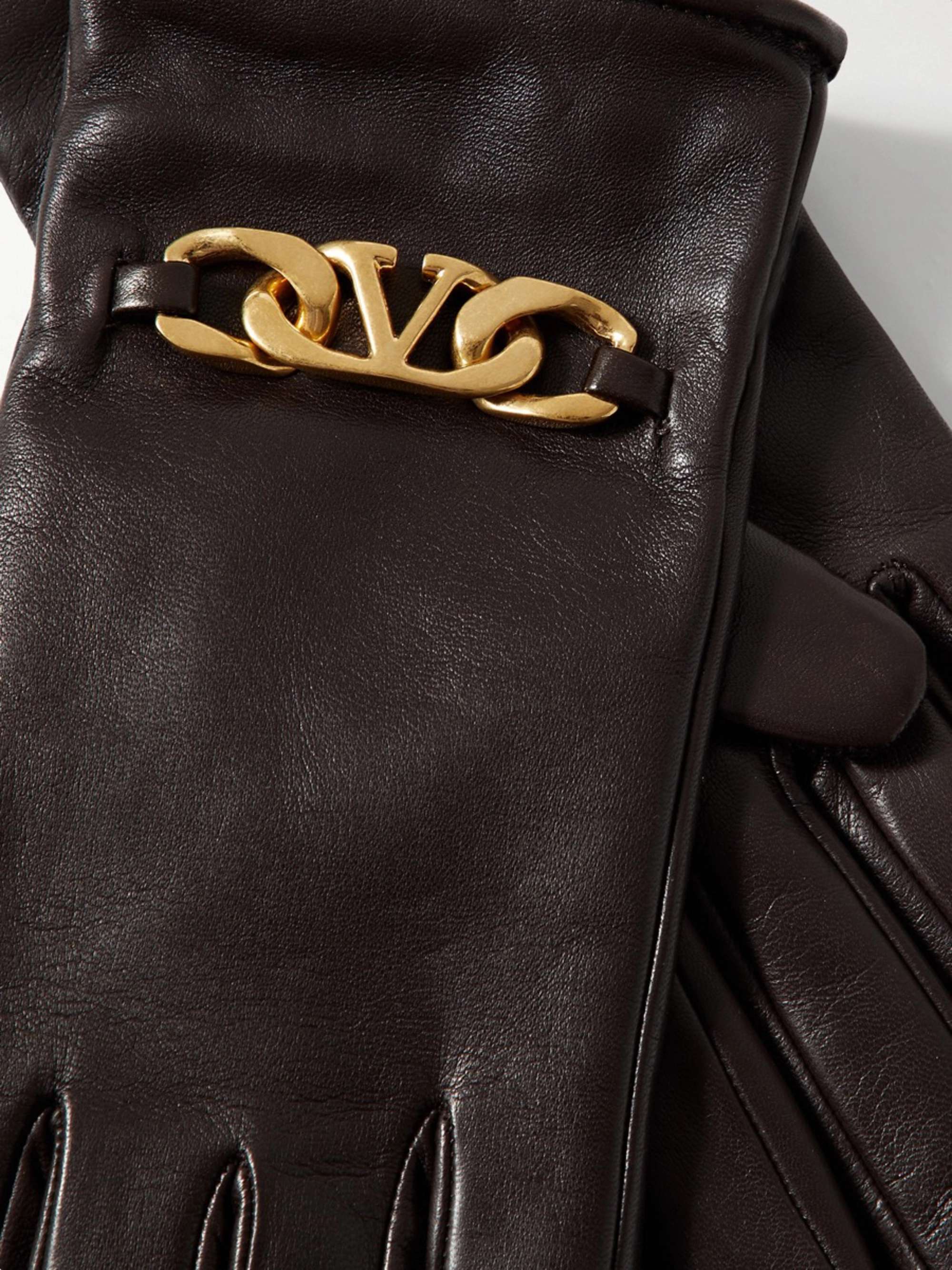 VALENTINO GARAVANI Valentino Garavani VLOGO Handschuhe aus Leder mit Kette