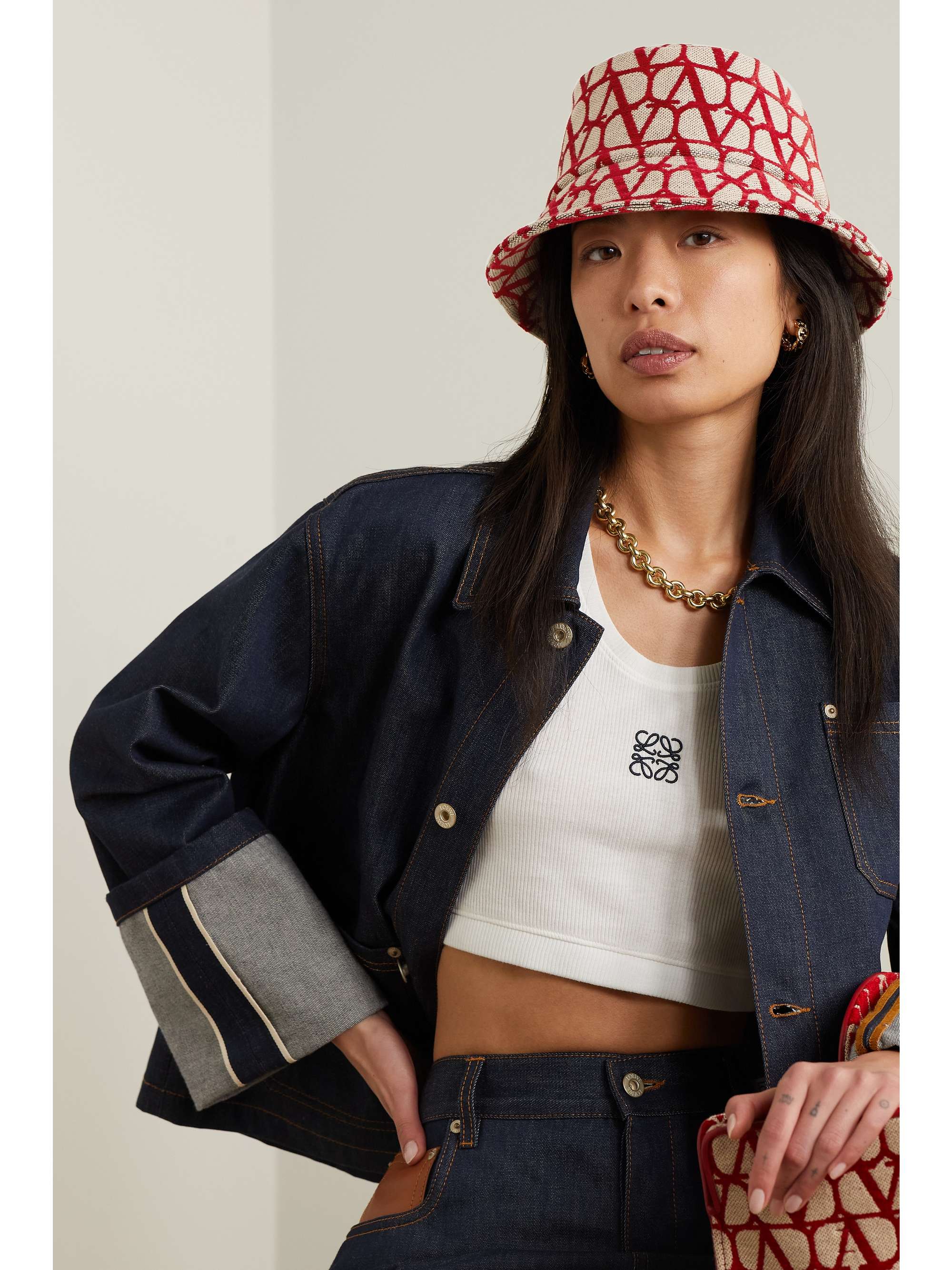 VALENTINO GARAVANI Canvas-jacquard bucket hat