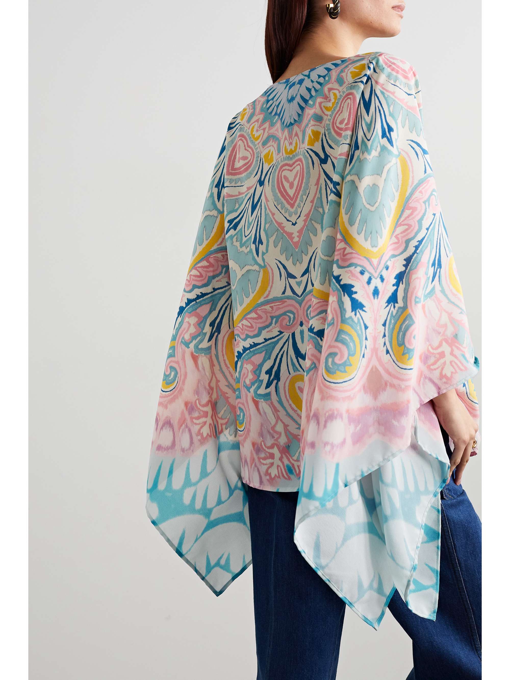 ETRO Etro printed silk poncho