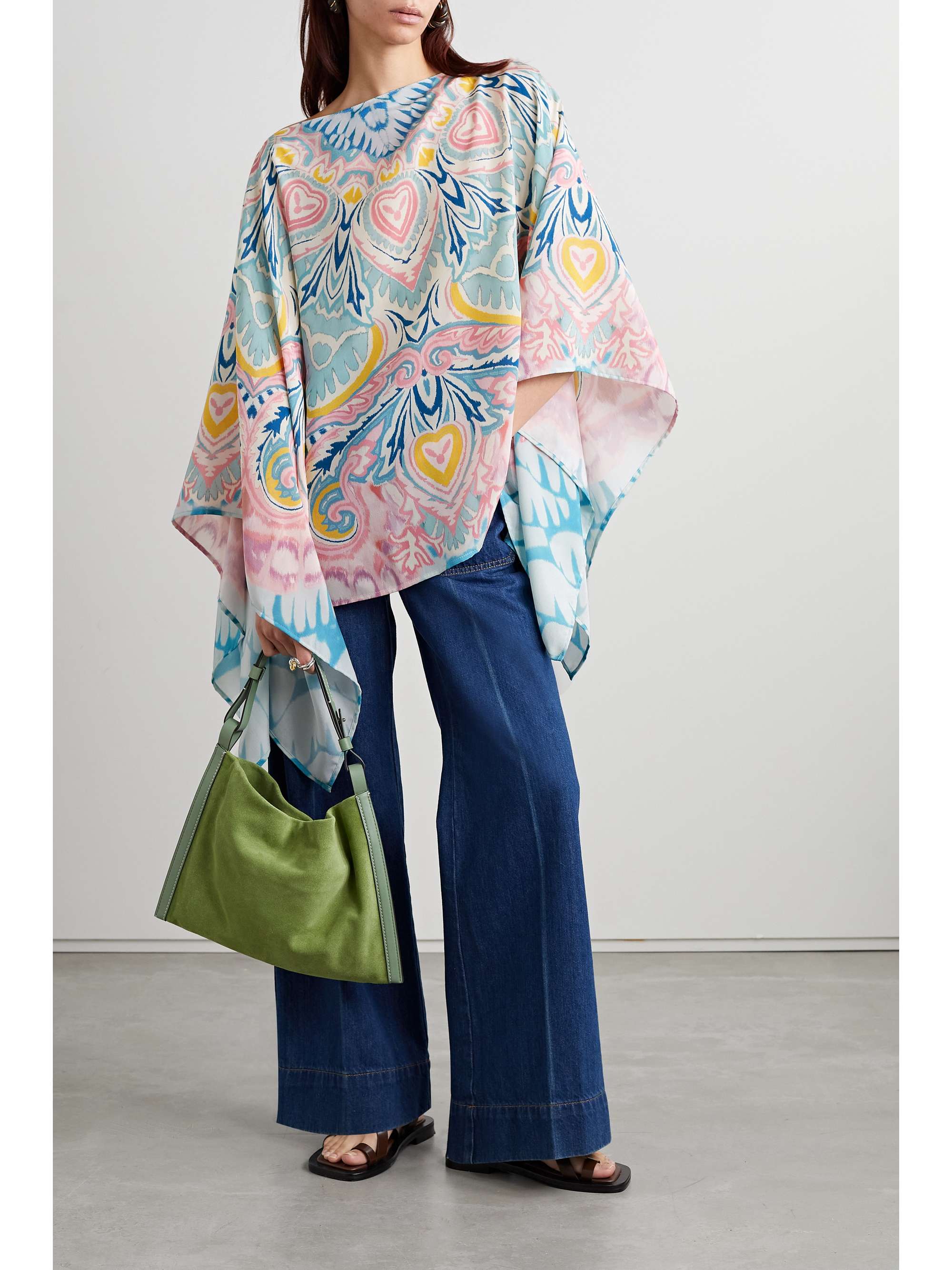 ETRO Etro printed silk poncho