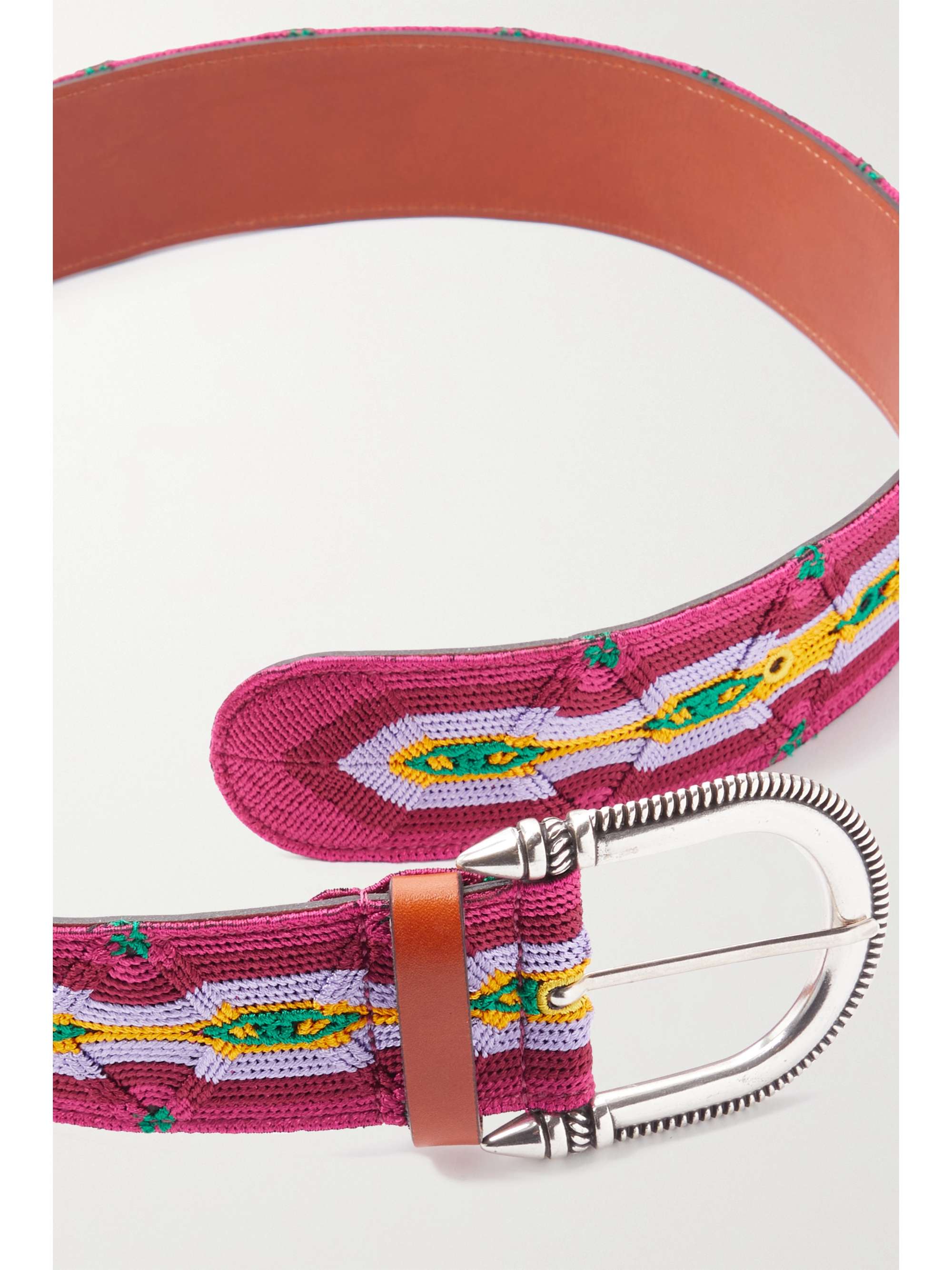 ETRO Embroidered leather belt