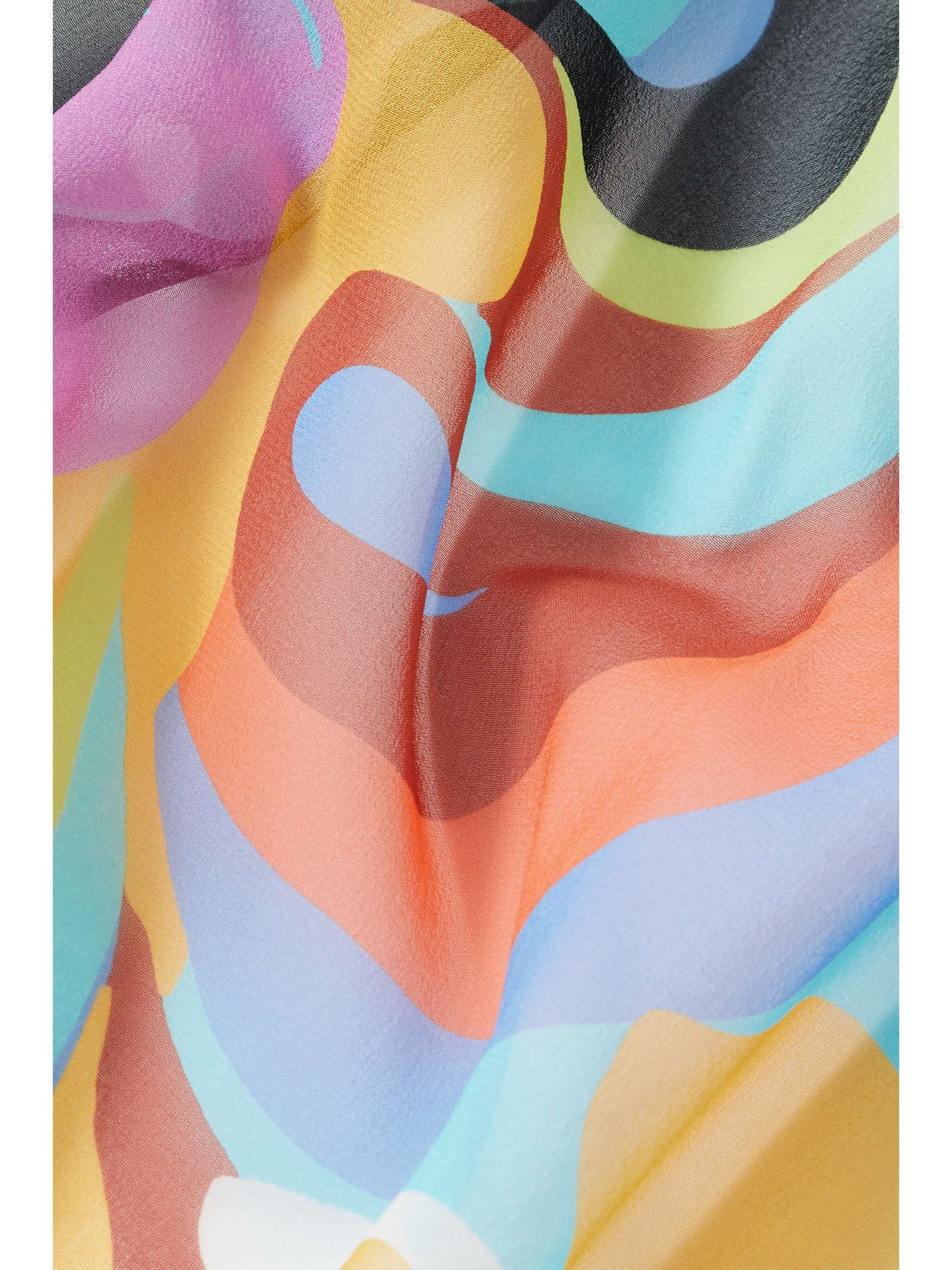 ETRO Fringed printed silk-georgette scarf