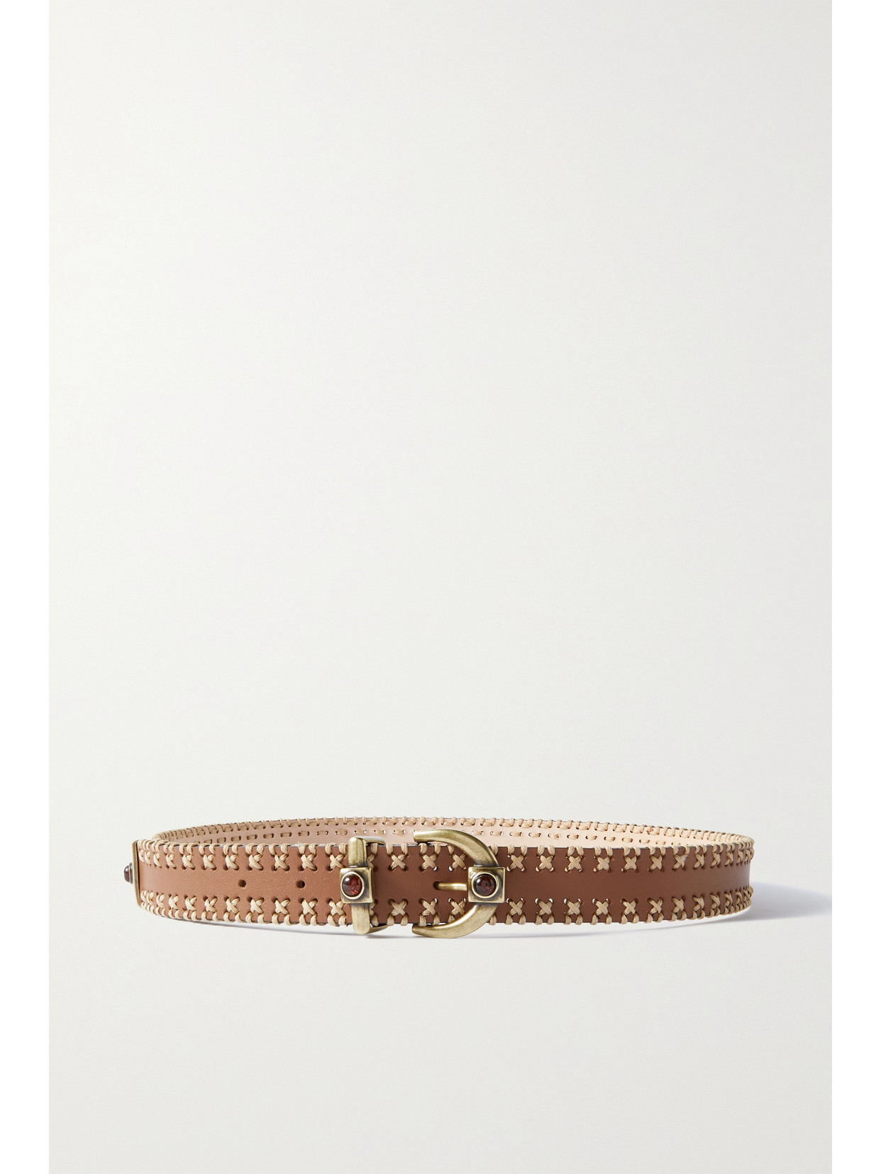 Etro - Crown Me Embellished Embroidered Leather Belt - Brown