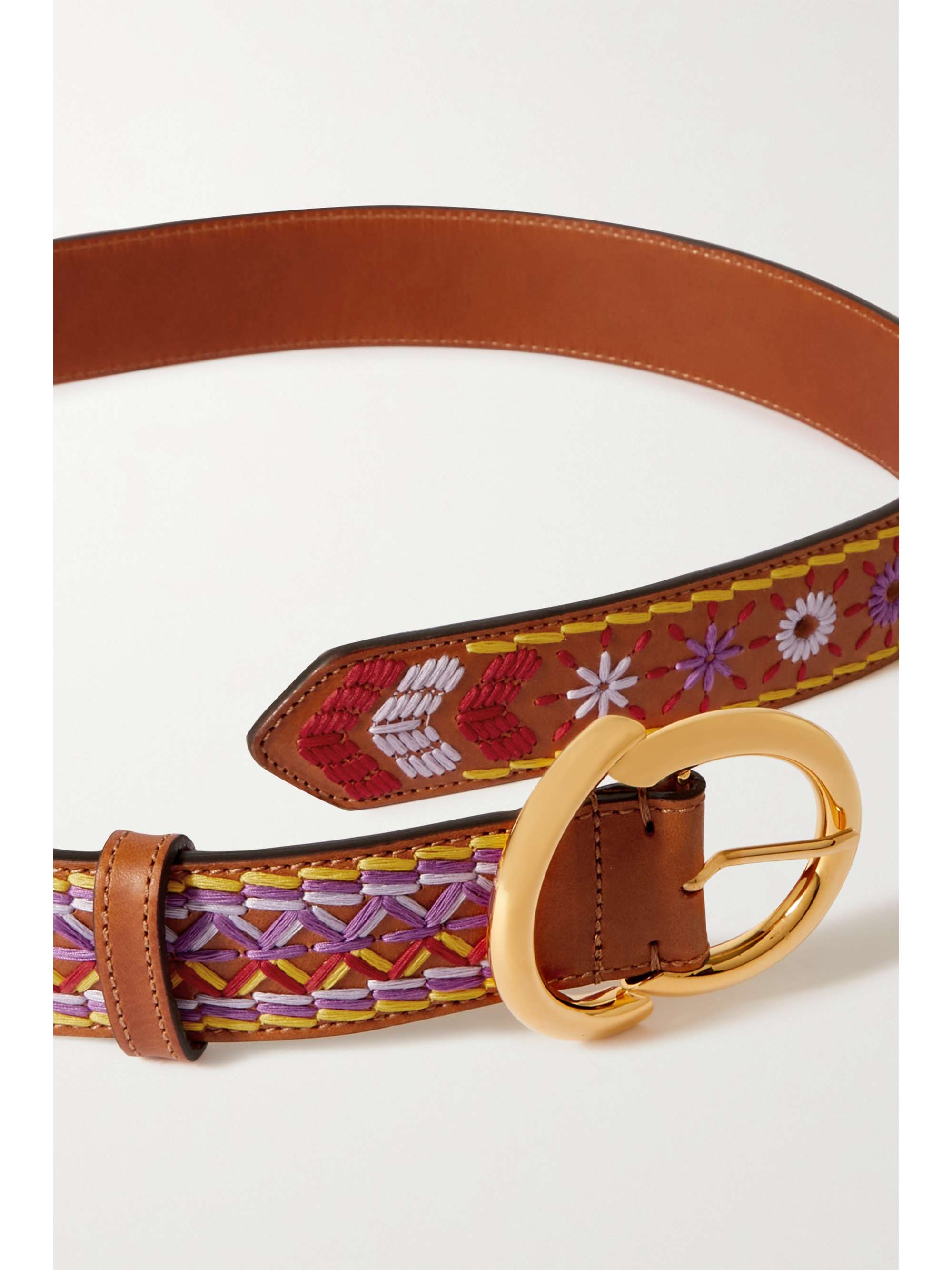 ETRO Embroidered leather belt