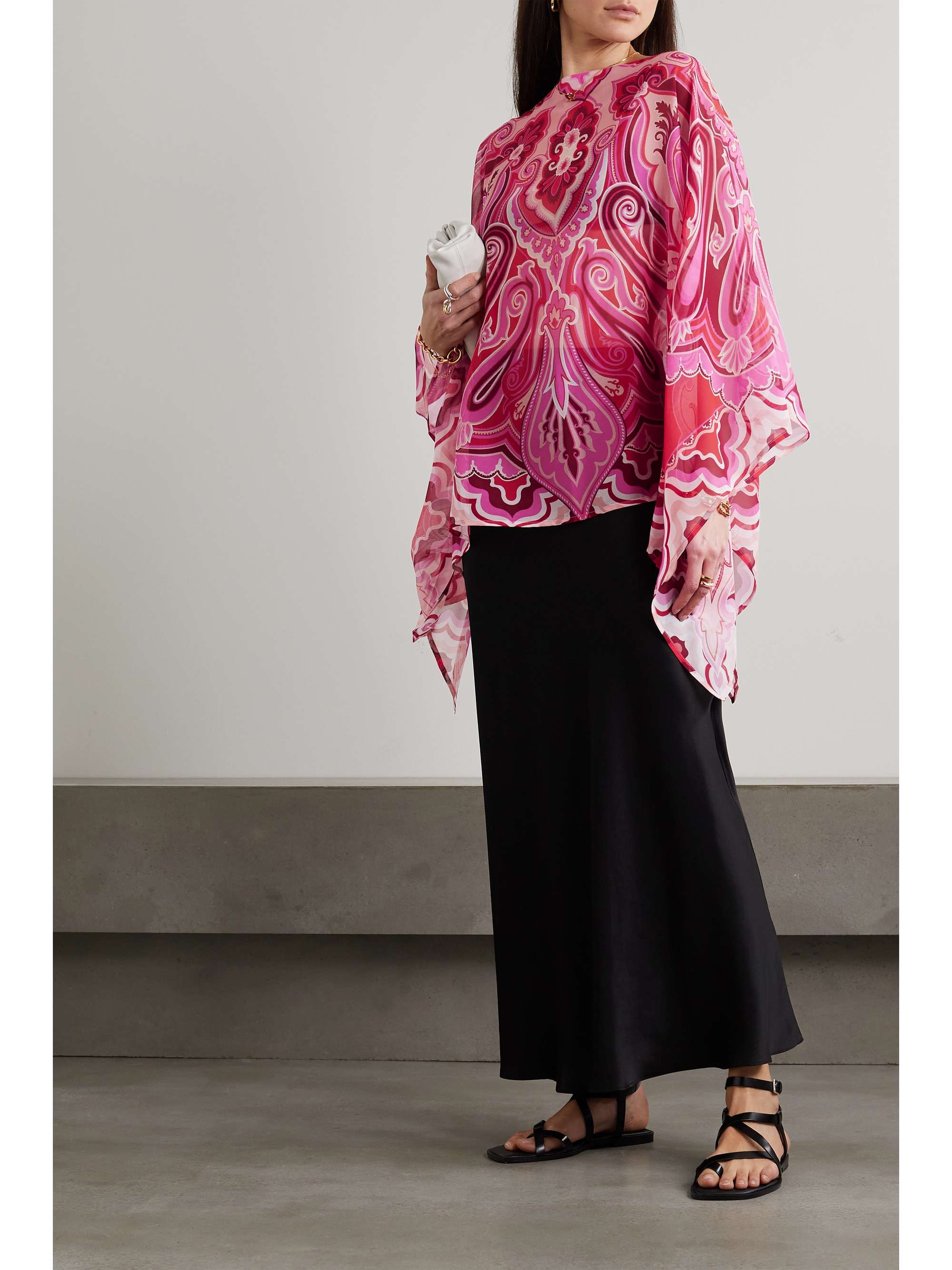 ETRO Paisley-print silk poncho