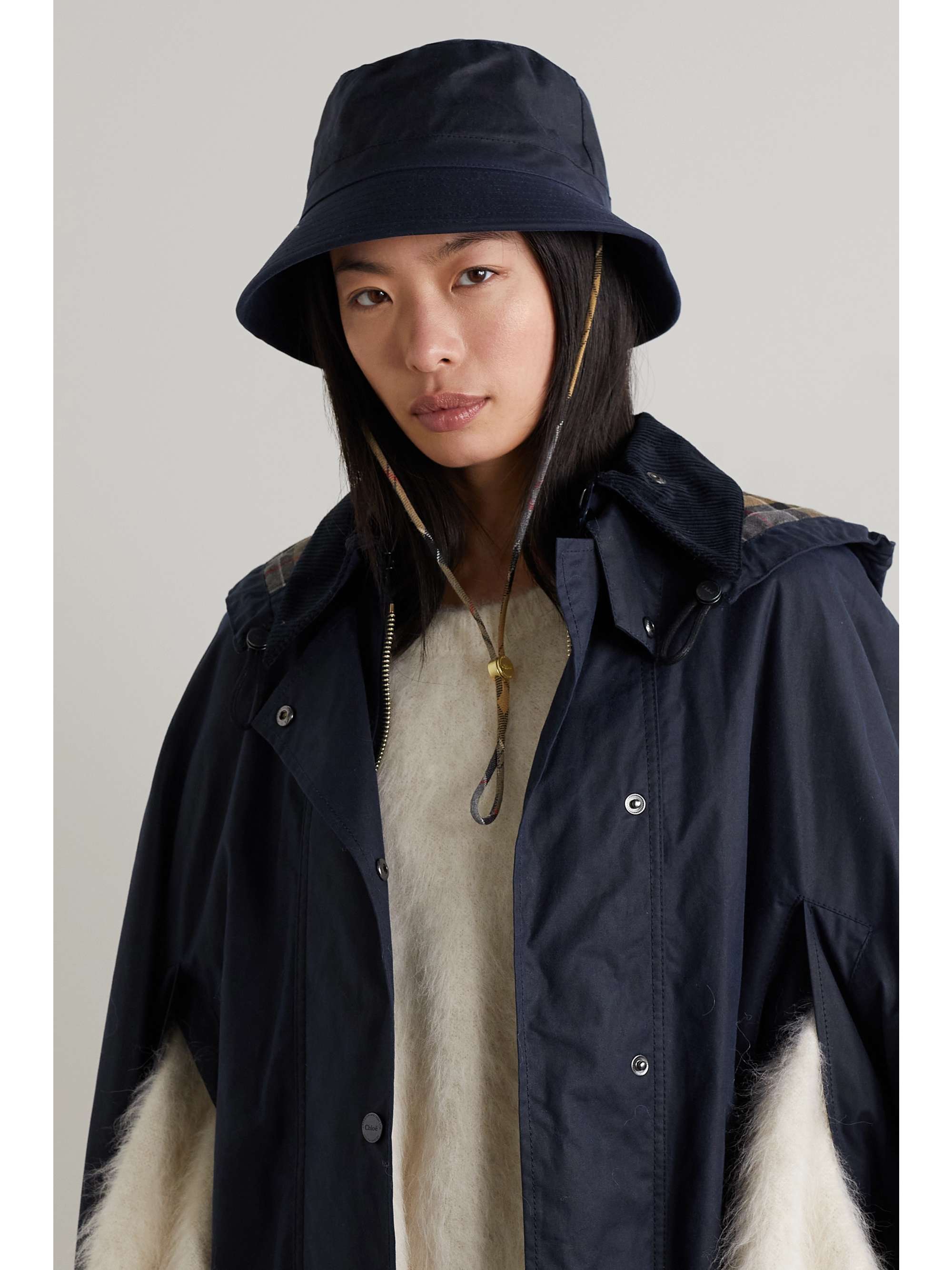 CHLOÉ + Barbour waxed cotton-canvas bucket hat