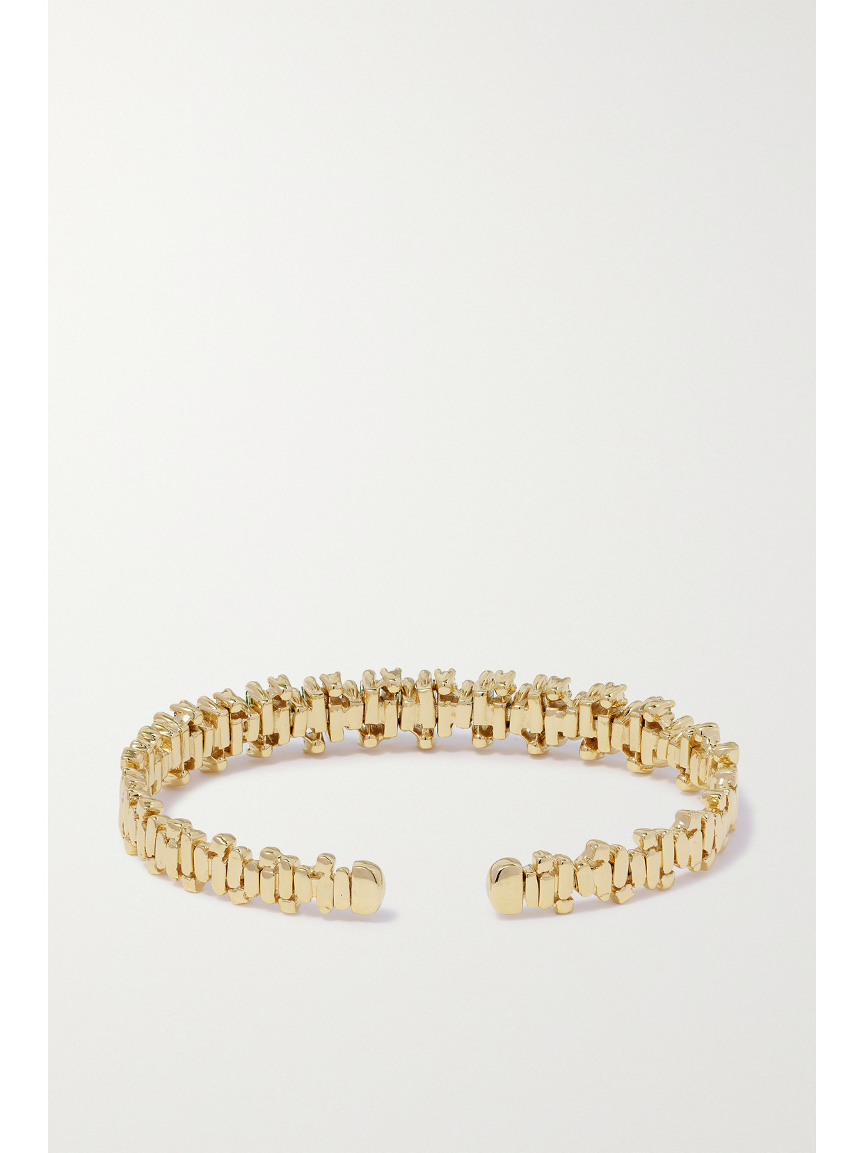 Suzanne Kalan 18-karat Gold, Emerald And Diamond Cuff In Gold