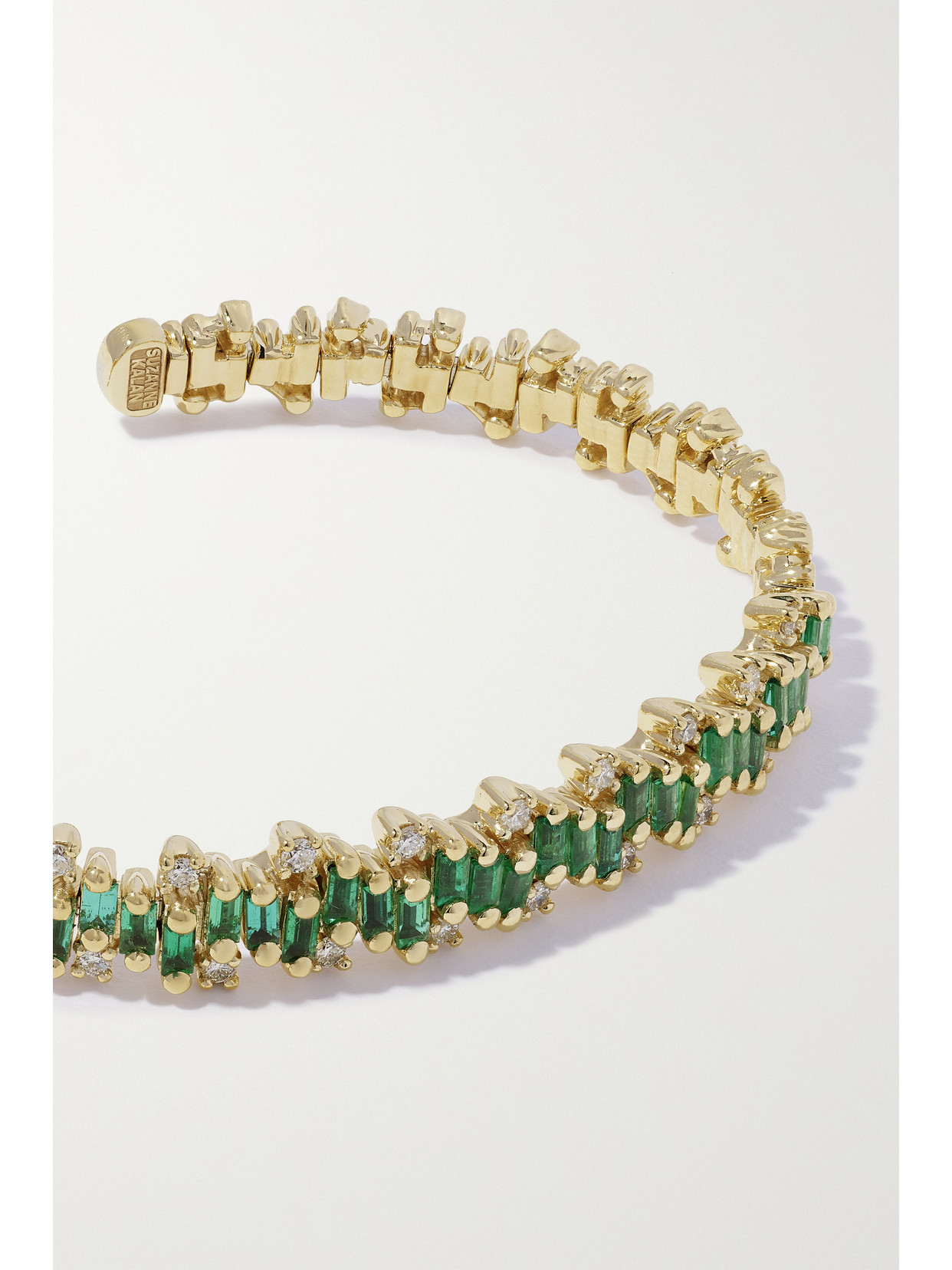 Suzanne Kalan 18-karat Gold, Emerald And Diamond Cuff In Gold