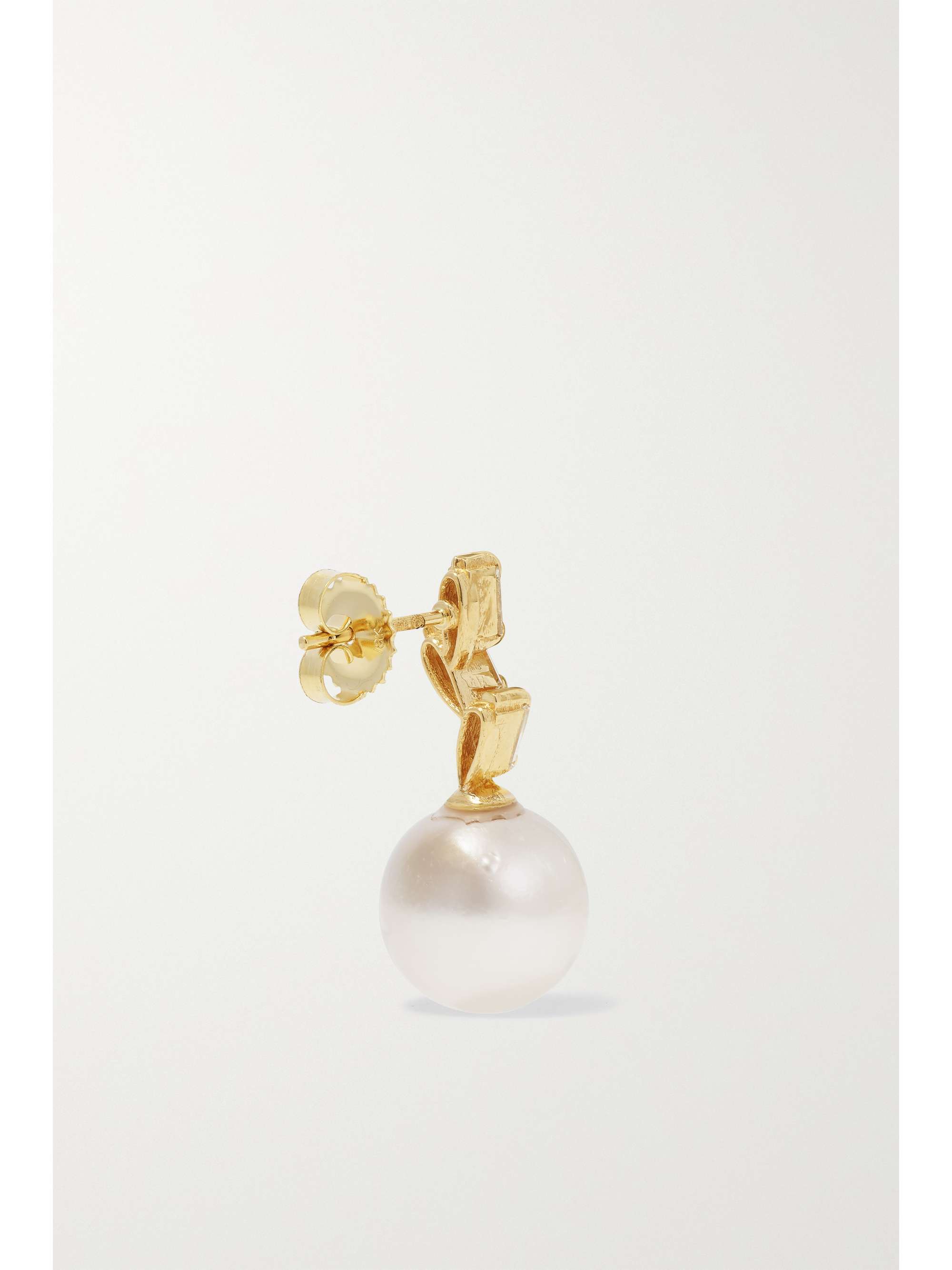 SUZANNE KALAN 18-karat gold, diamond and pearl earrings