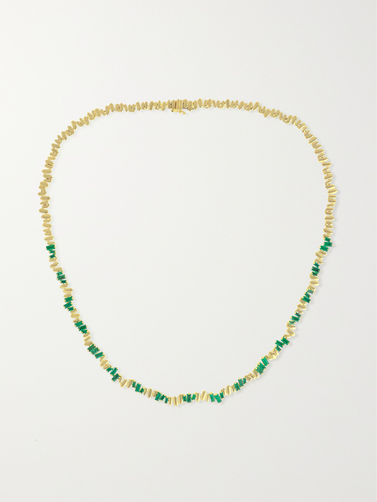 Suzanne Kalan 18-karat Gold Emerald Tennis Necklace