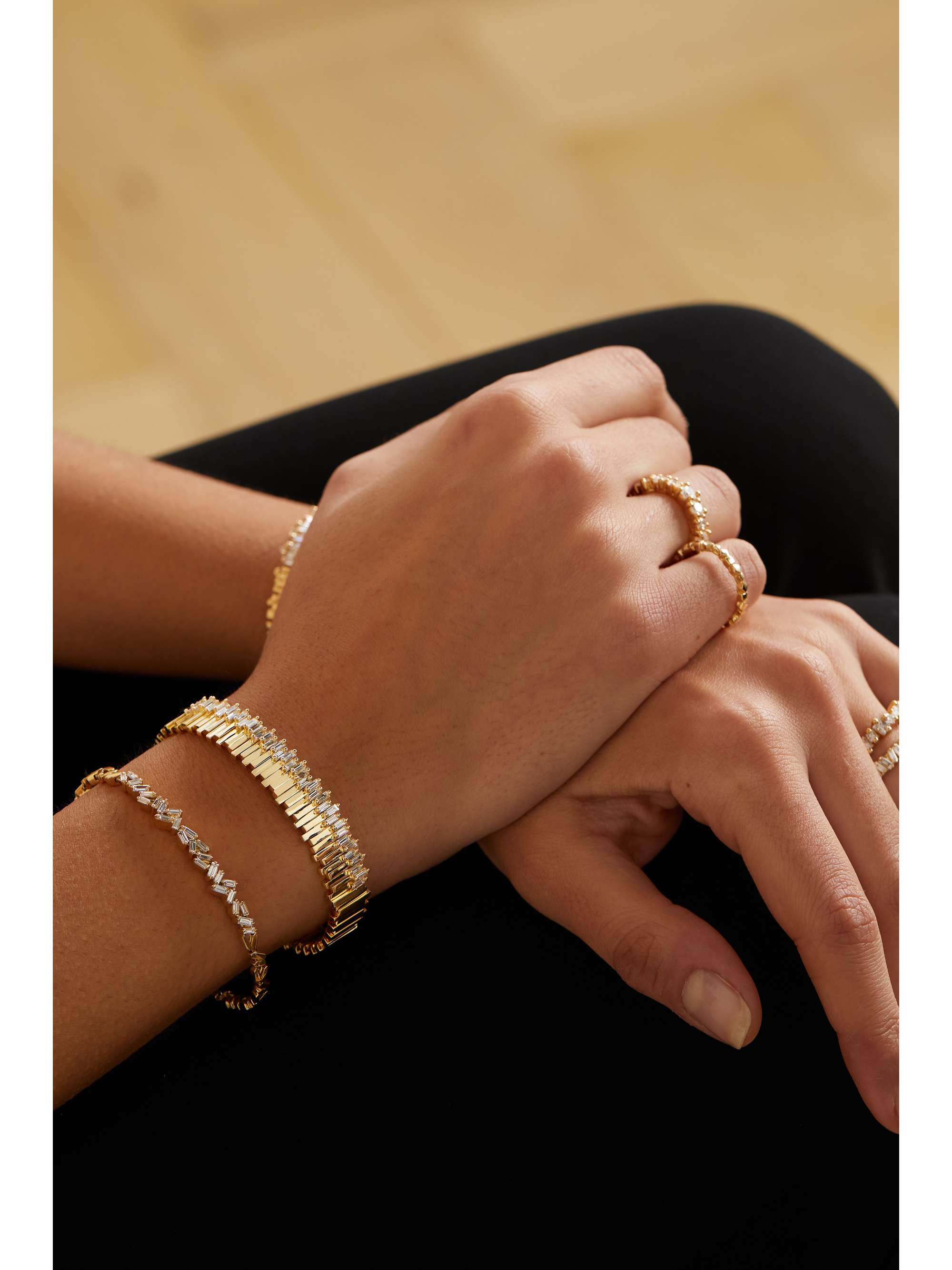 SUZANNE KALAN 18-karat gold diamond bracelet