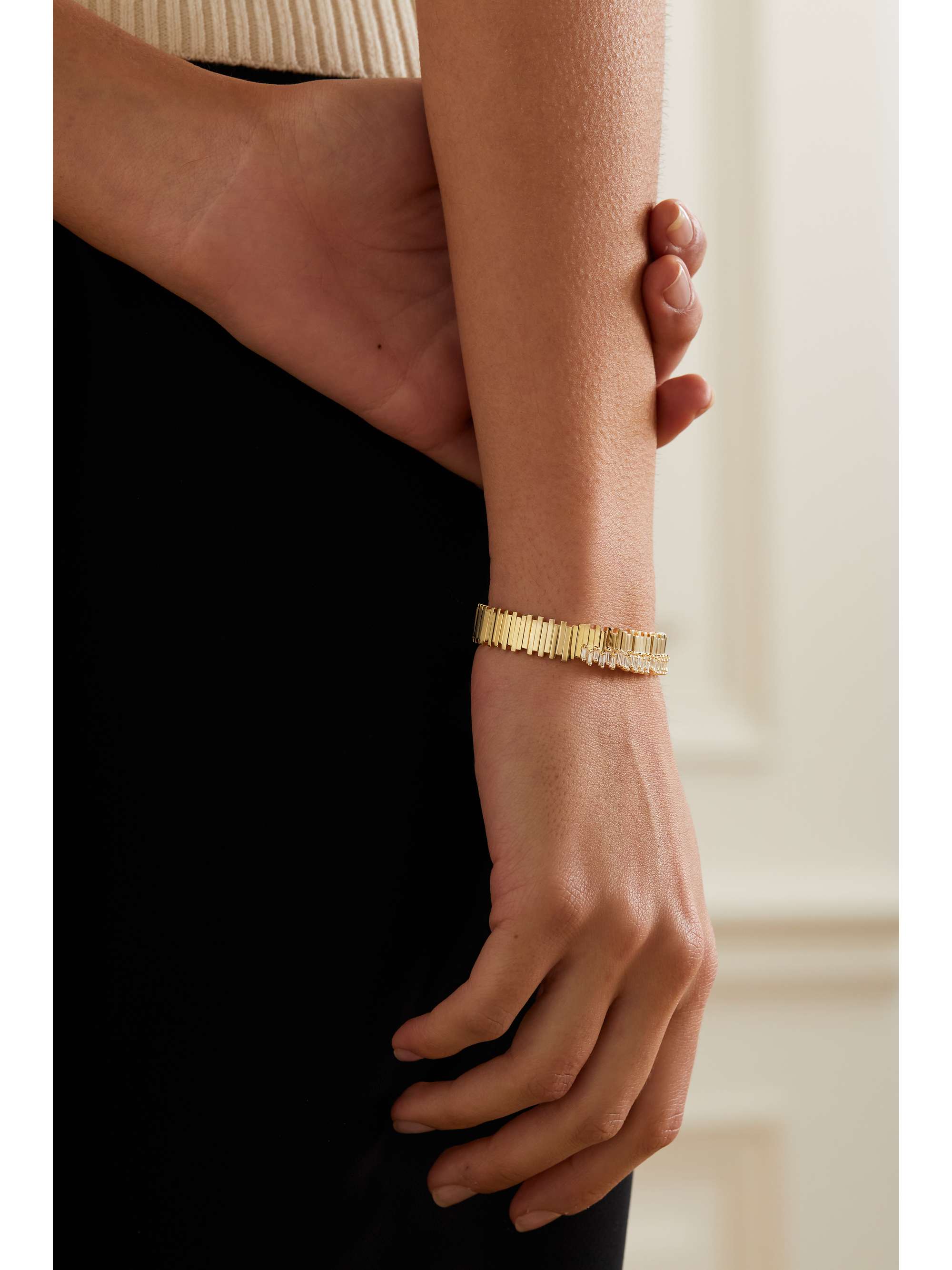 SUZANNE KALAN 18-karat gold diamond bracelet