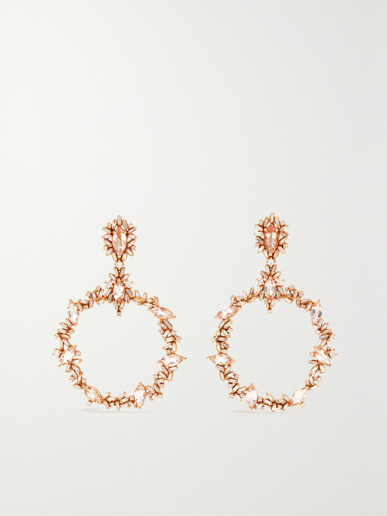 Suzanne Kalan 18-karat Rose , Morganite And Diamond Earrings