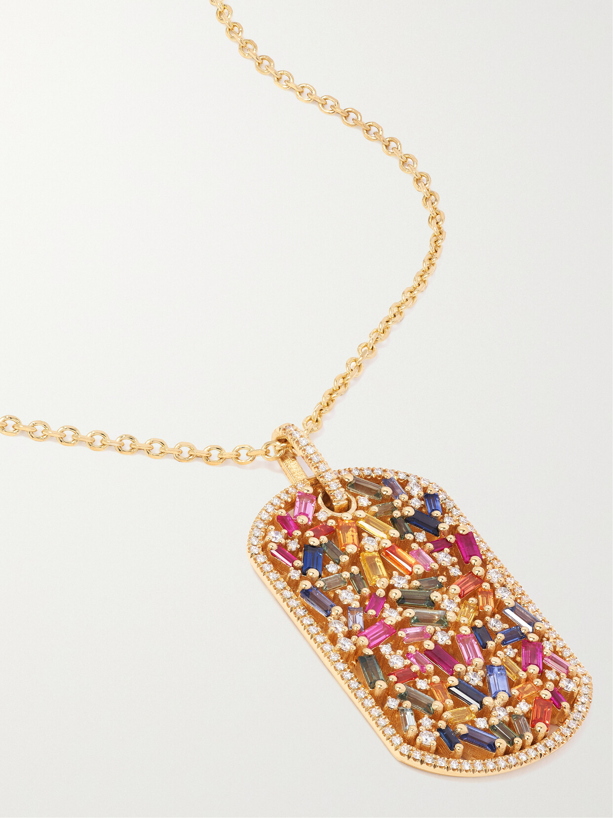 Suzanne Kalan 18-karat Gold, Sapphire And Diamond Necklace