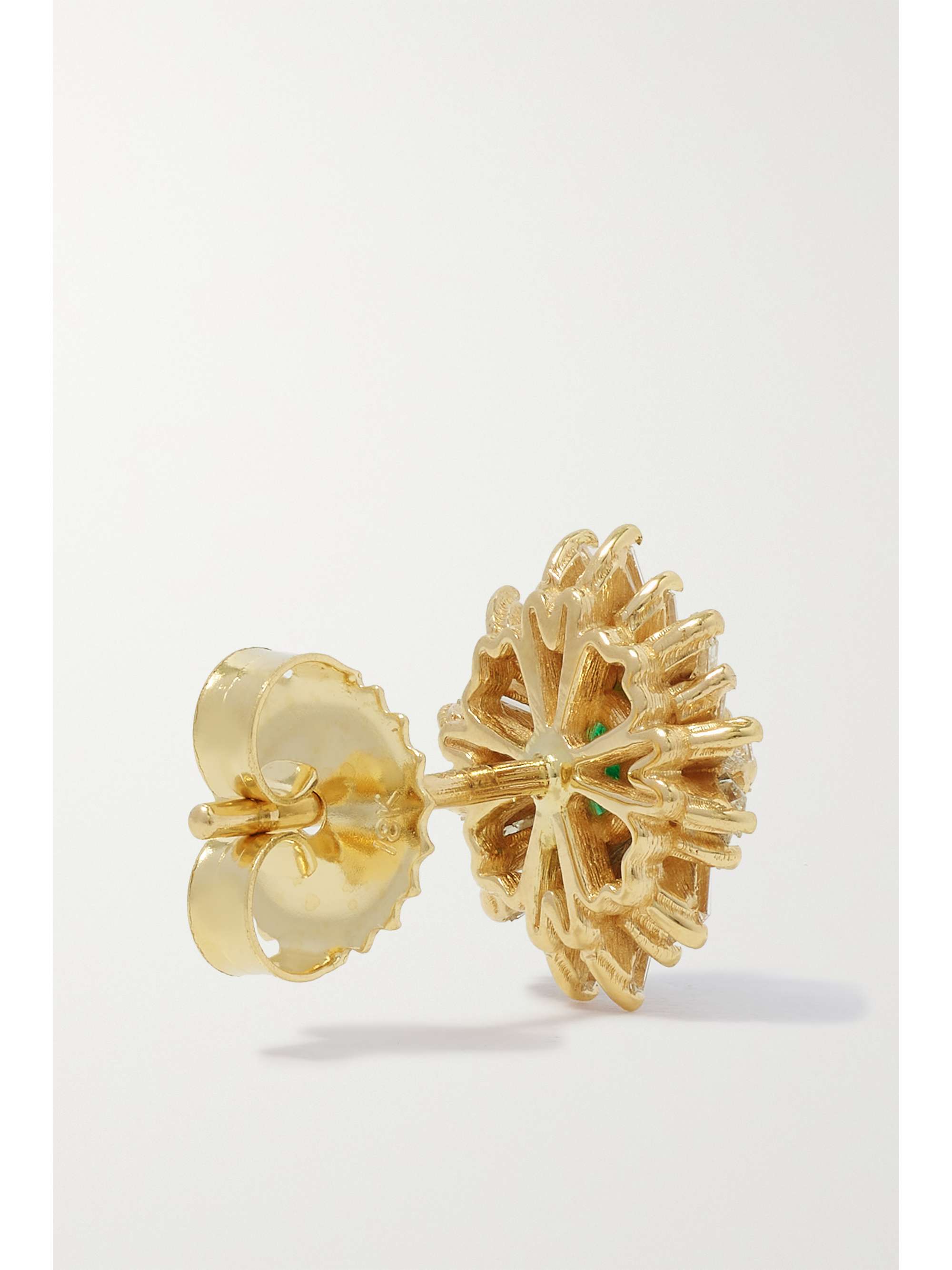 SUZANNE KALAN 18-karat gold, emerald and diamond earrings