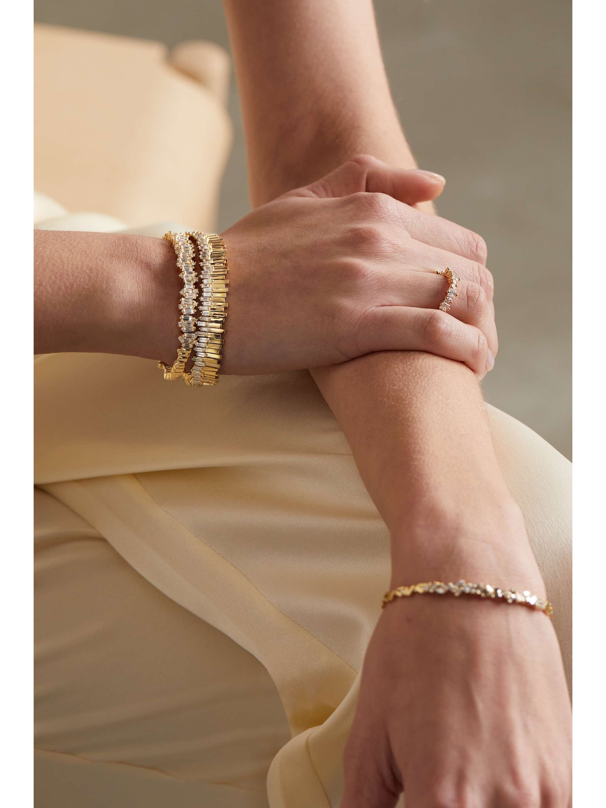 SUZANNE KALAN 18-karat gold diamond tennis bracelet