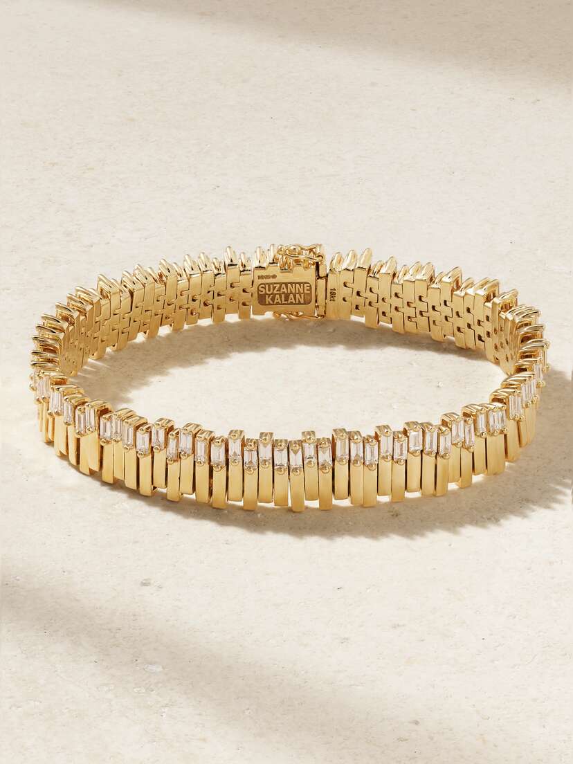 Suzanne Kalan 18-karat Gold Diamond Tennis Bracelet