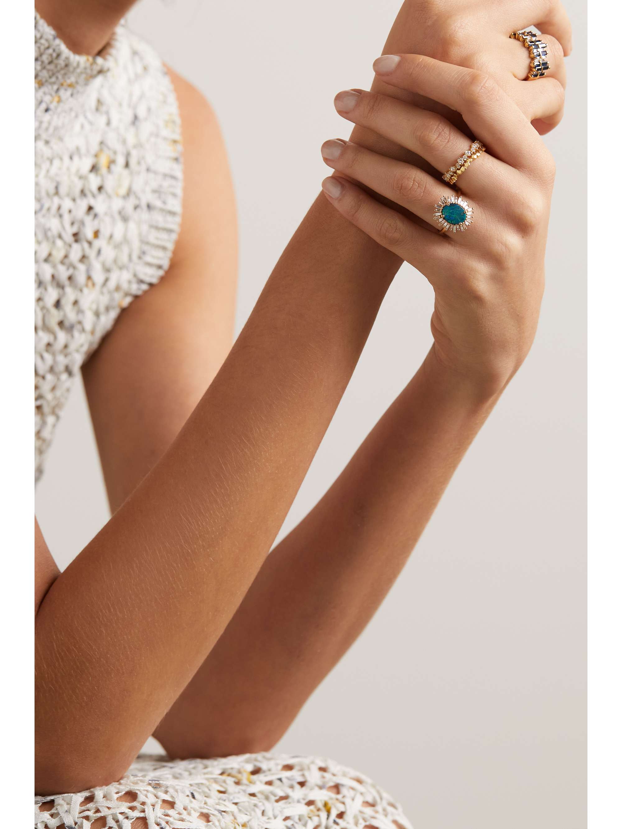 SUZANNE KALAN 18-karat gold diamond ring