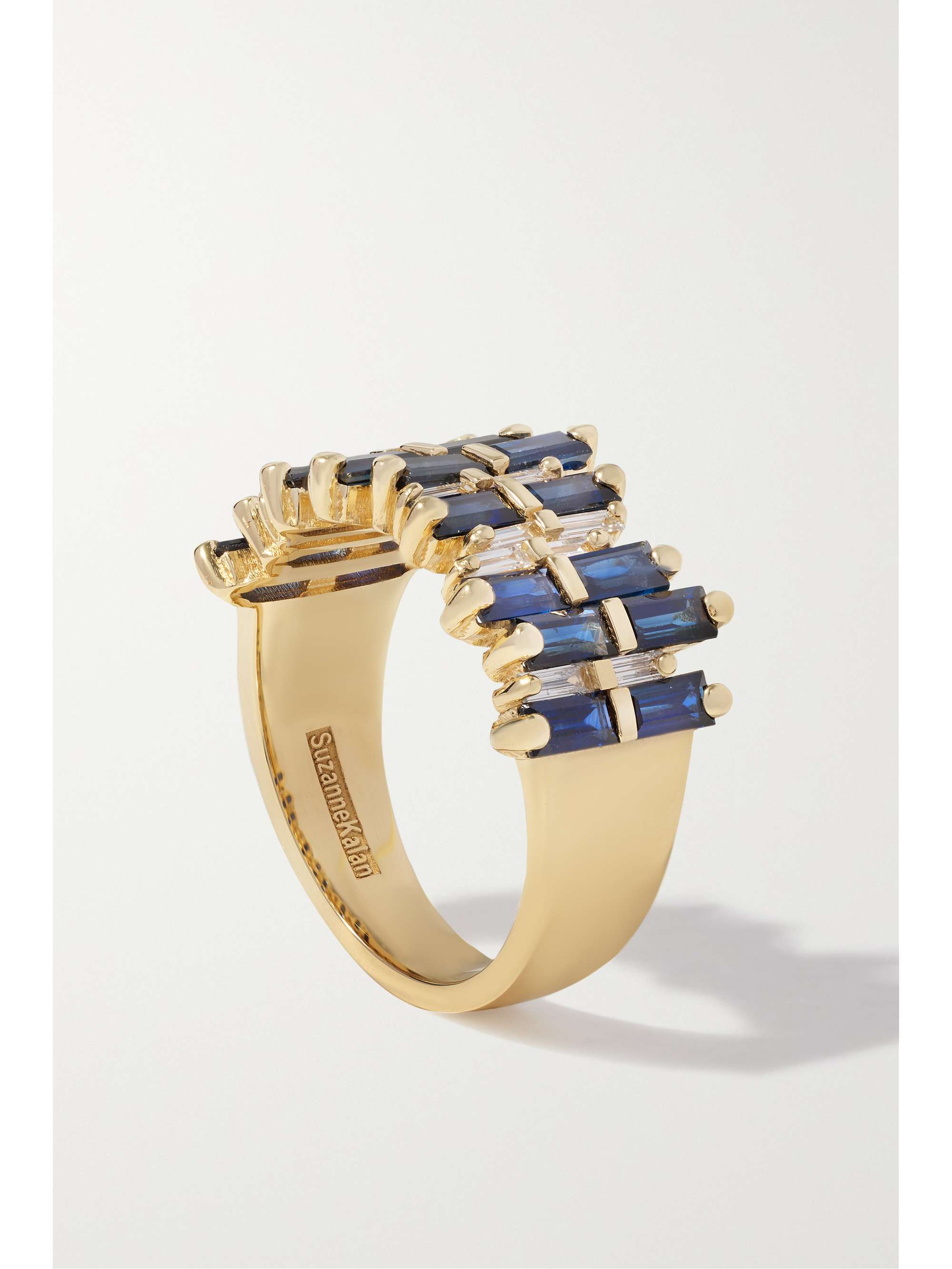 SUZANNE KALAN 18-karat gold, sapphire and diamond ring