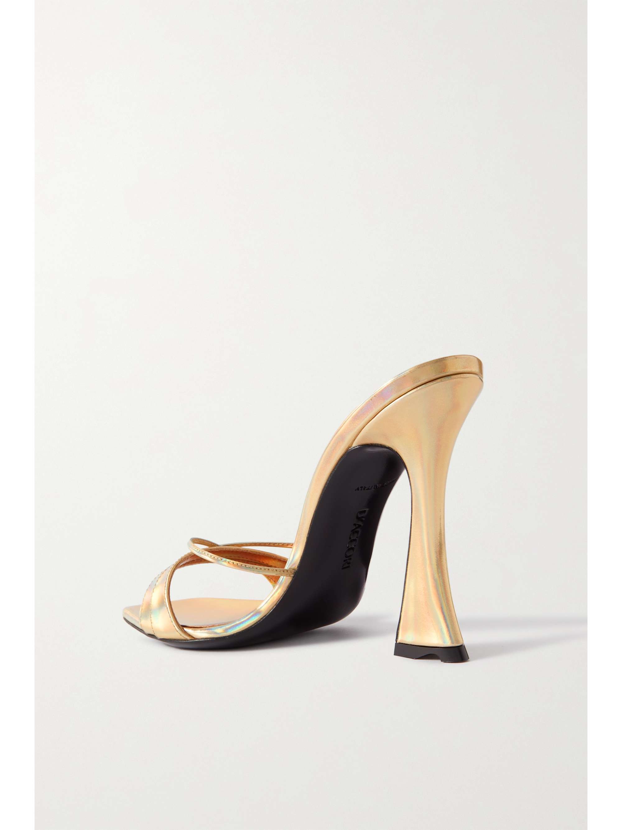 D'ACCORI Lust iridescent metallic leather mules