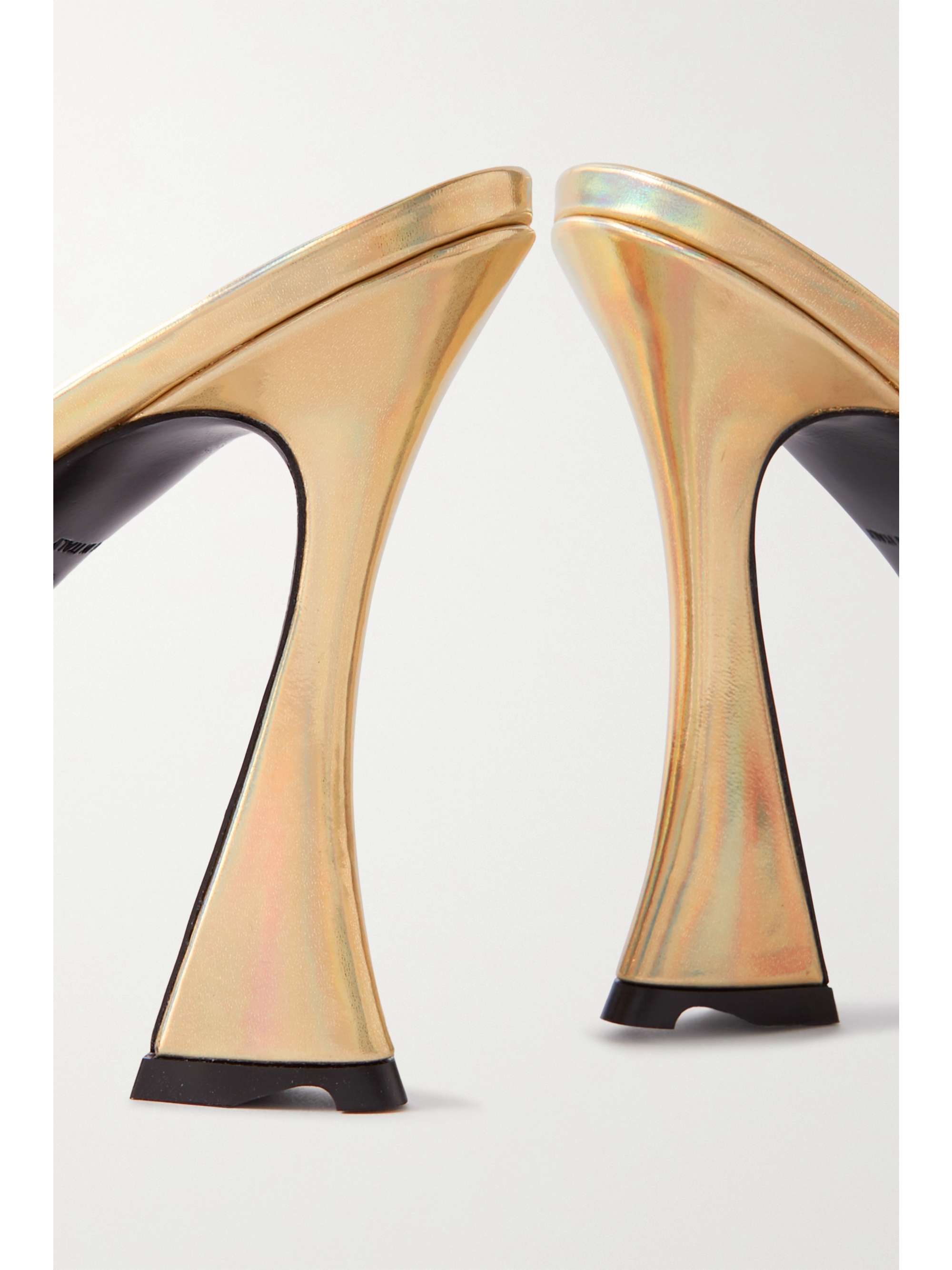 D'ACCORI Lust iridescent metallic leather mules