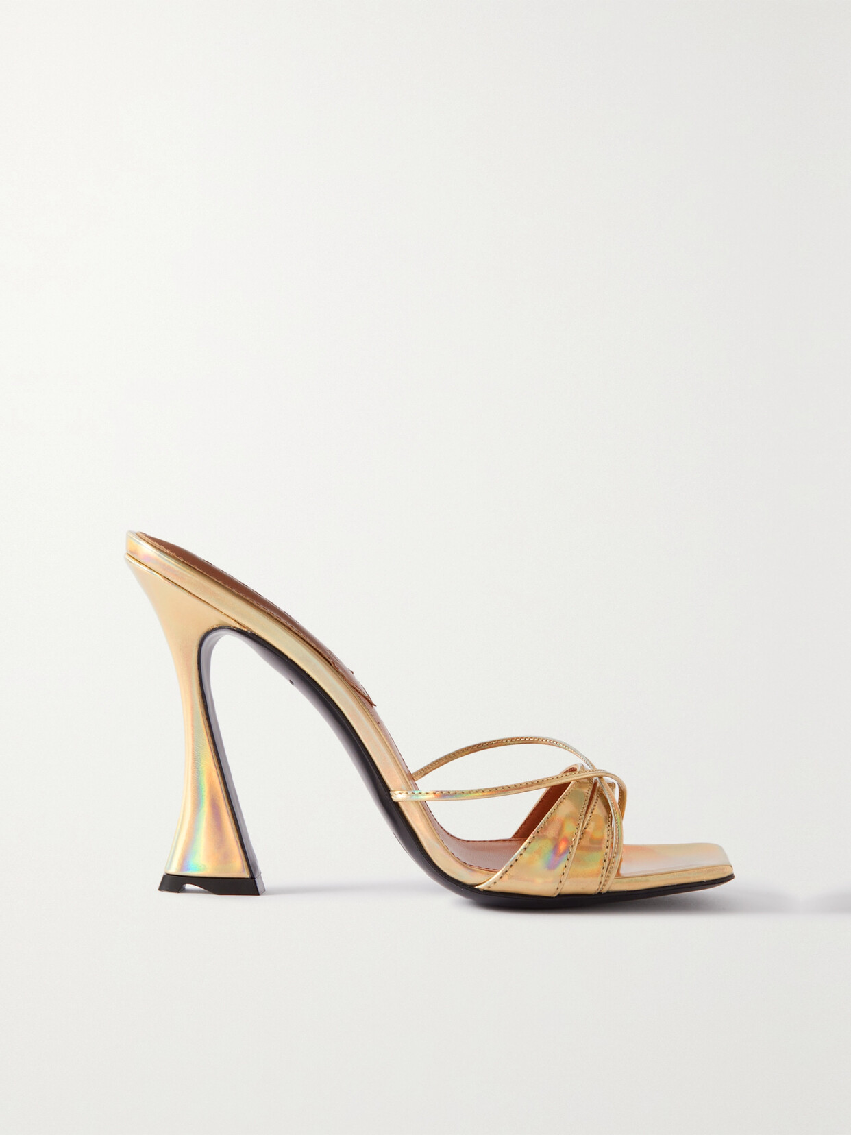 D'Accori - Lust Iridescent Metallic Leather Mules - Gold