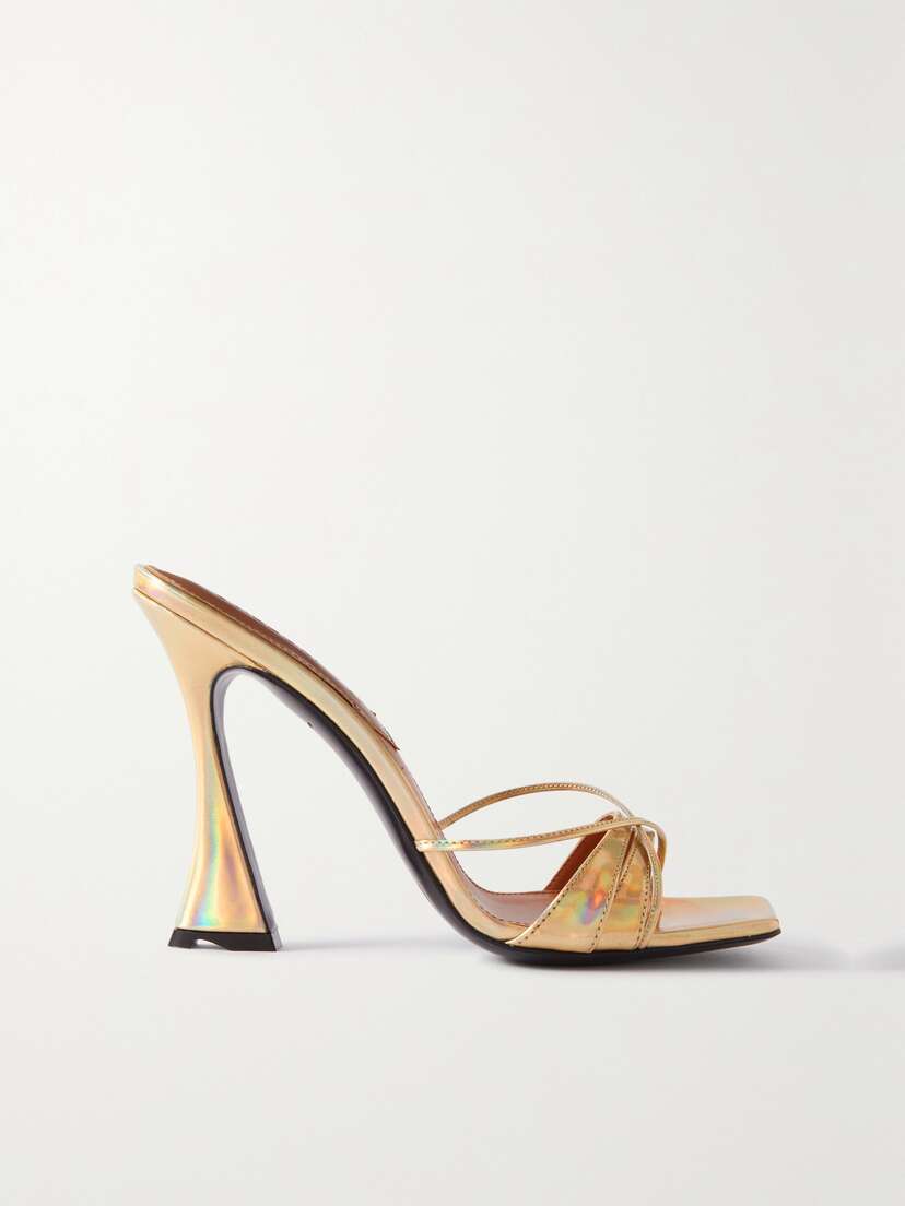 D'Accori Lust Iridescent Metallic Leather Mules