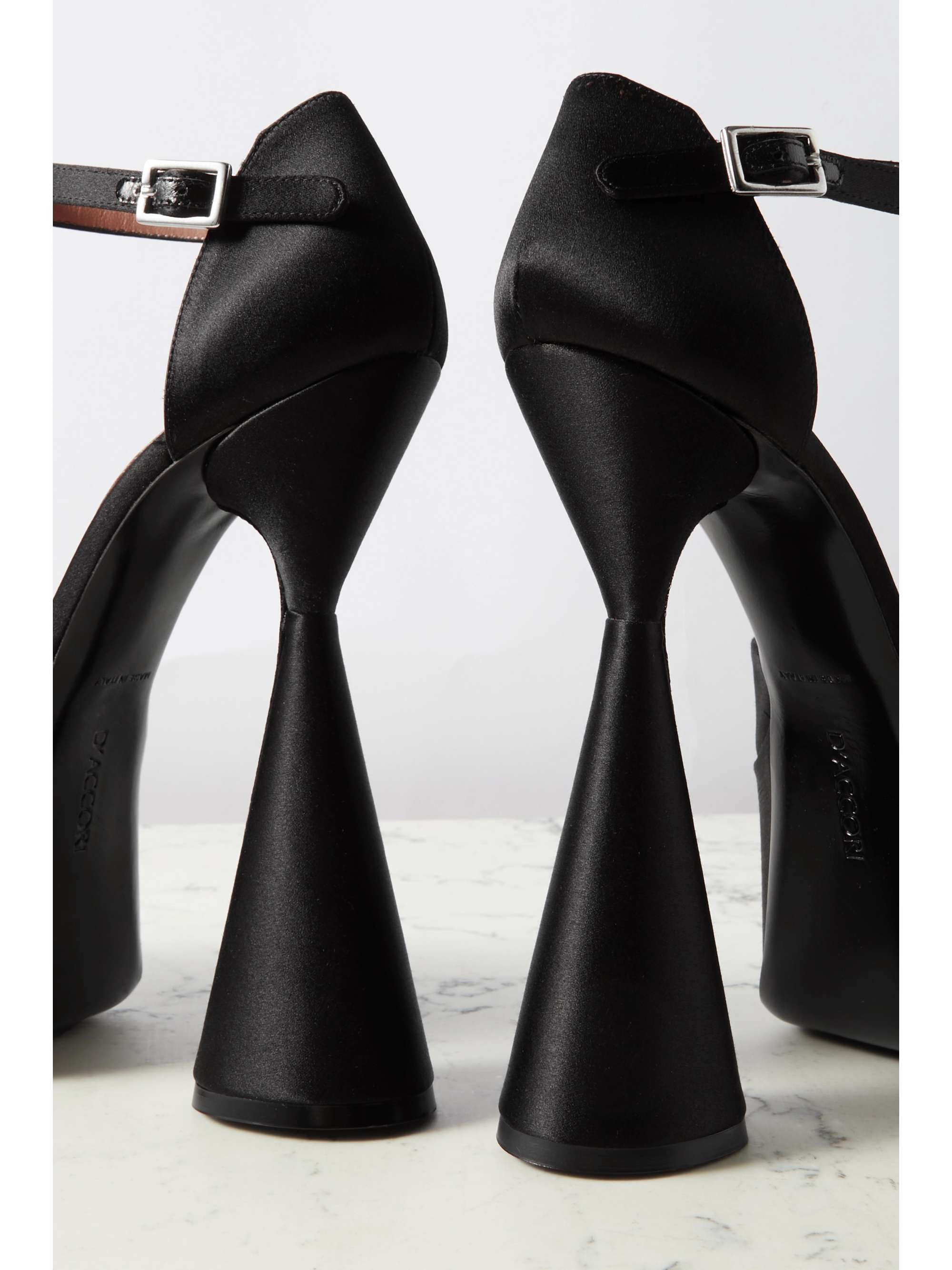 D'ACCORI Reign satin platform pumps