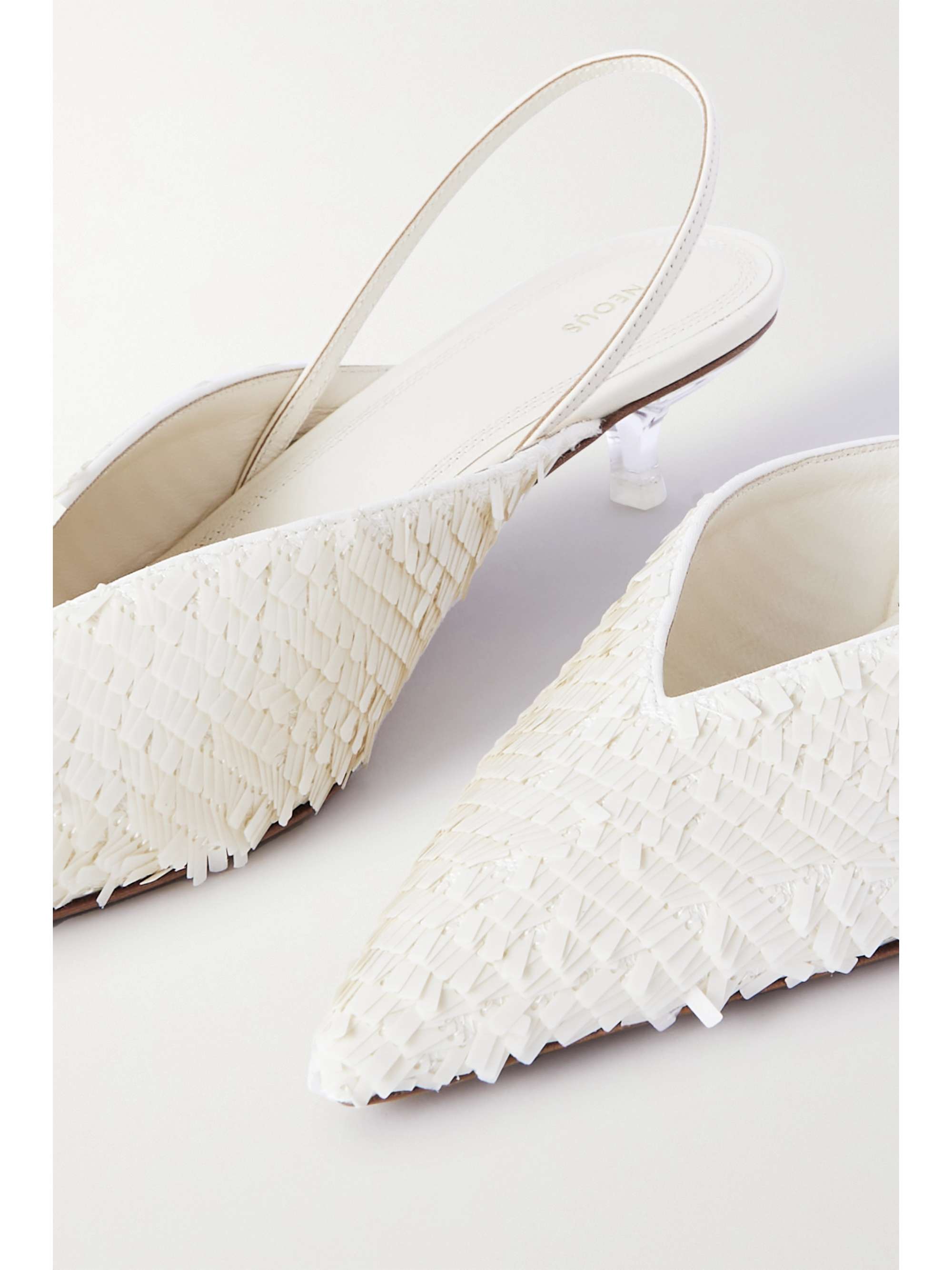 NEOUS Irena sequined leather slingback pumps