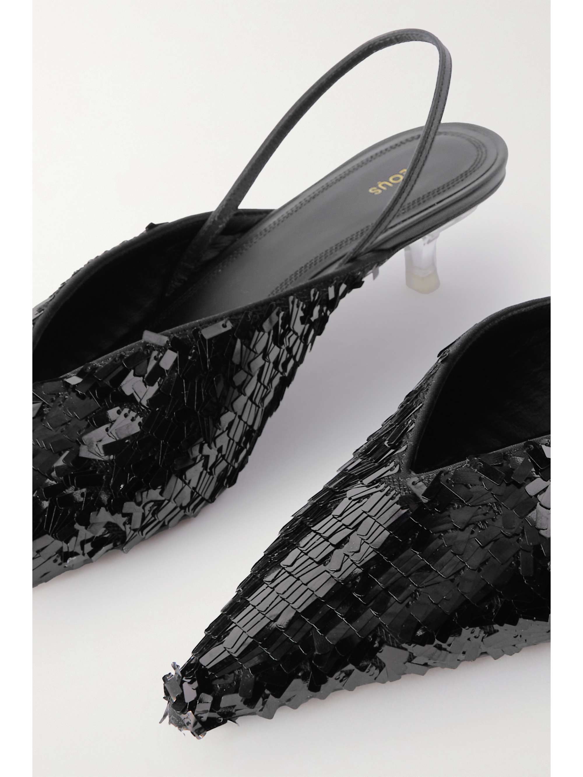 NEOUS Irena sequined leather slingback pumps