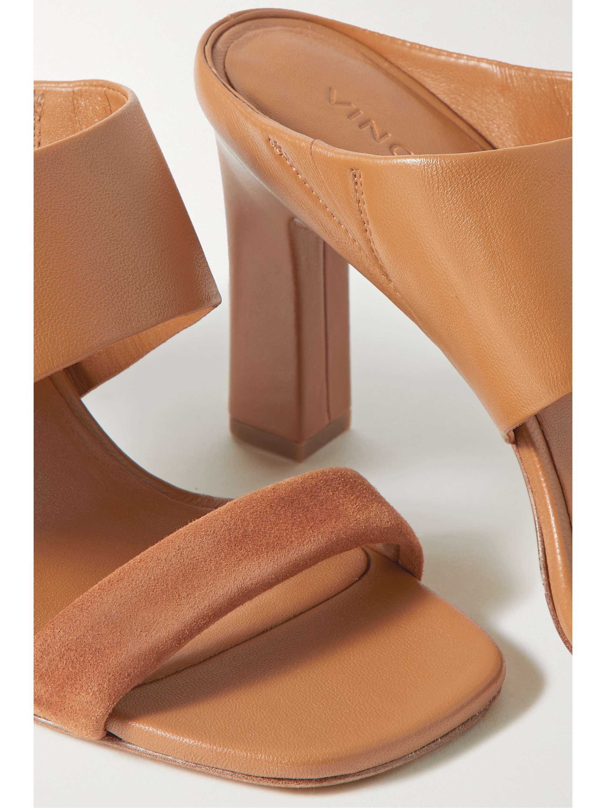 VINCE Quinn leather and suede mules