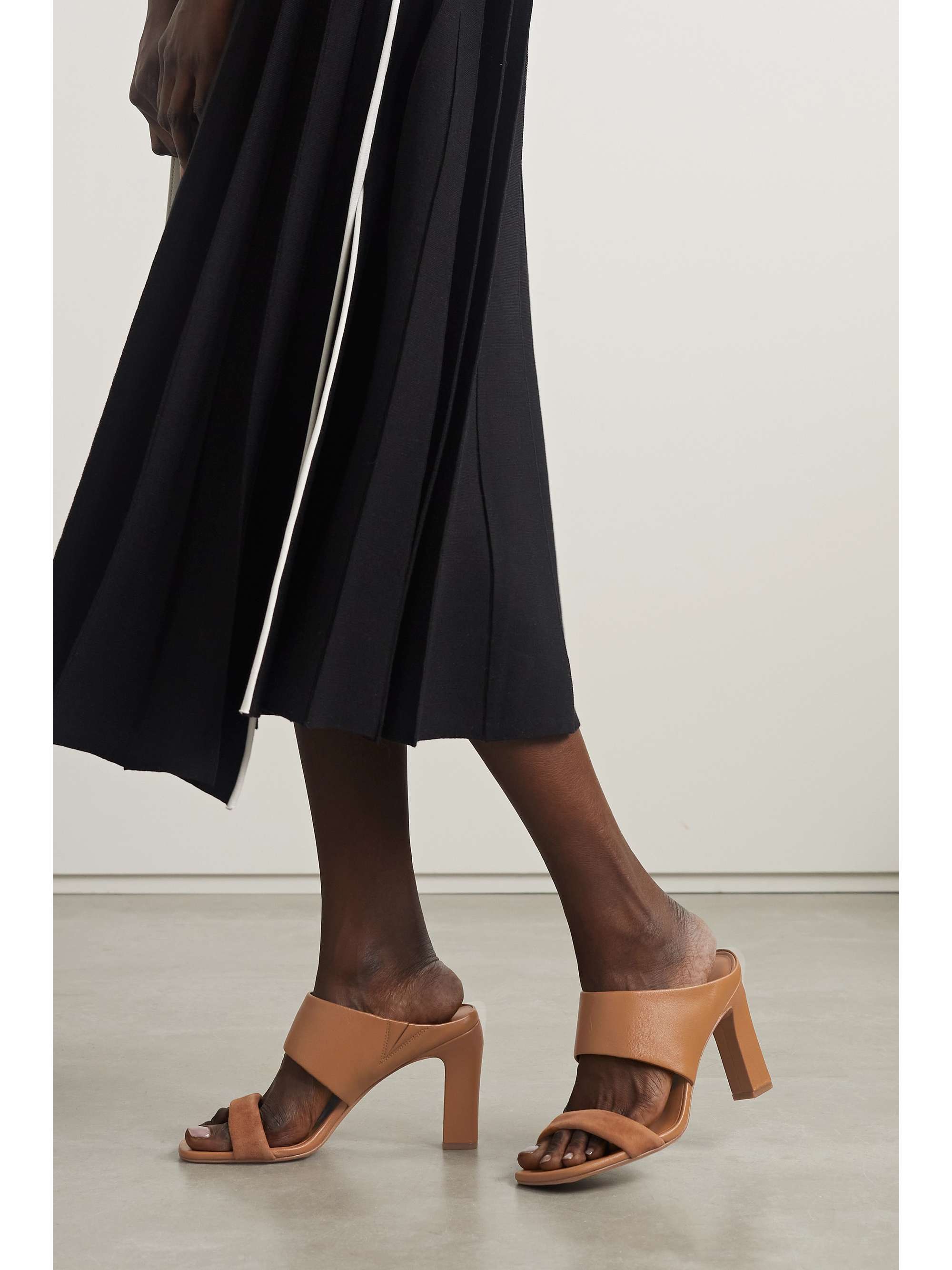 VINCE Quinn leather and suede mules