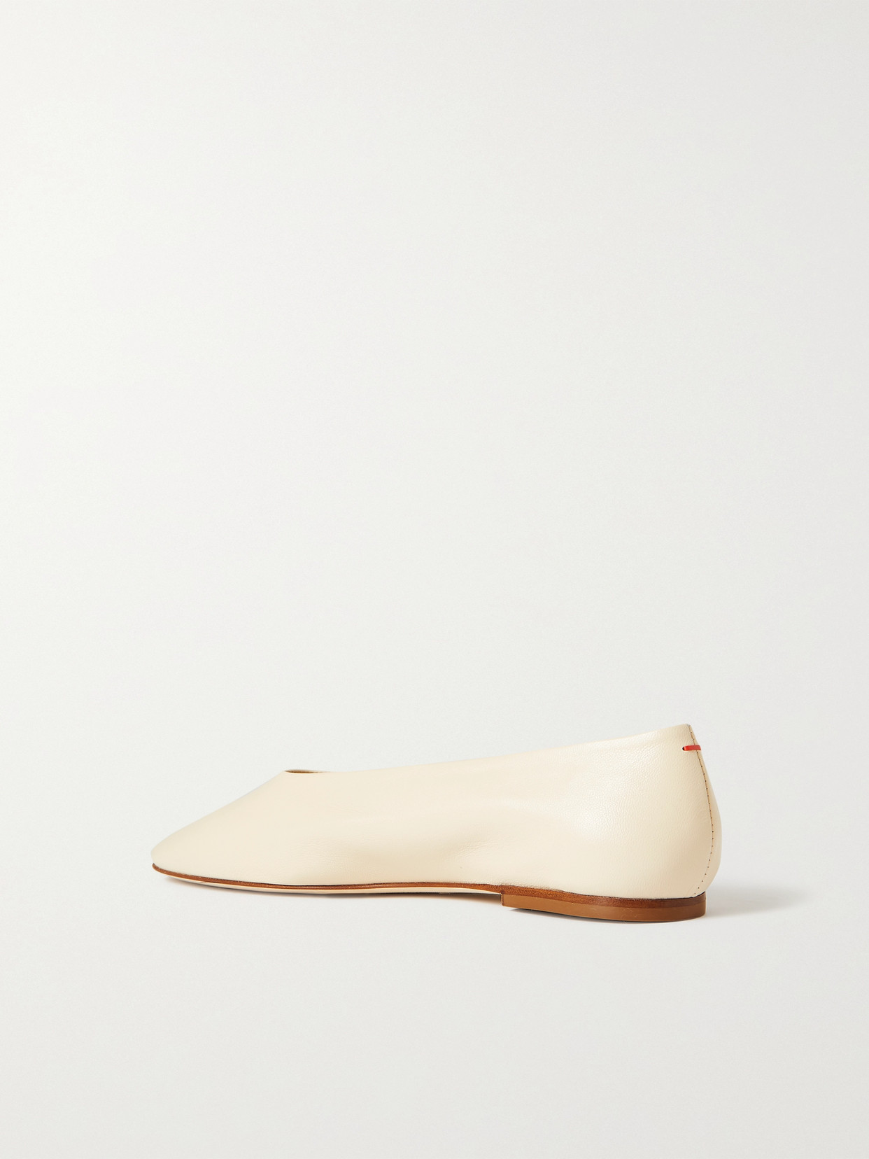 Shop Aeyde Kirsten Leather Ballet Flats In Cream