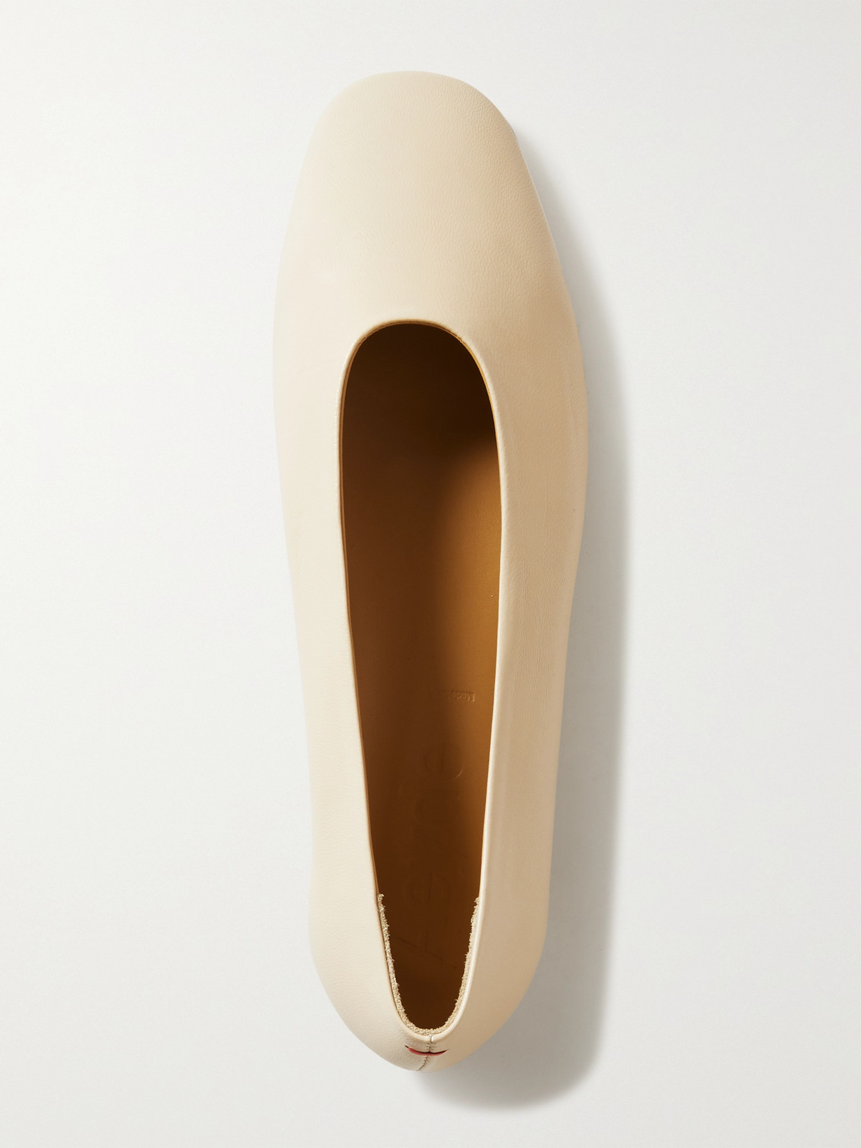 Shop Aeyde Kirsten Leather Ballet Flats In Cream