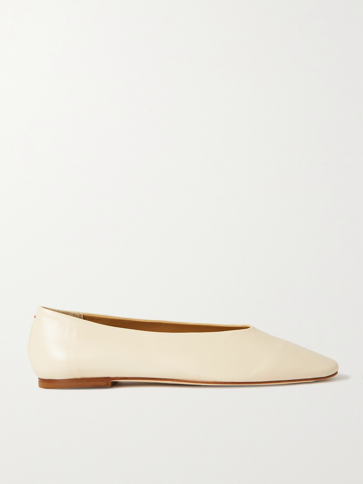 Aeyde Kirsten Leather Ballet Flats In Yellow