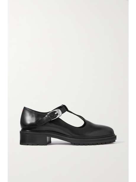 Black Roberta leather mary jane pumps | AEYDE | NET-A-PORTER