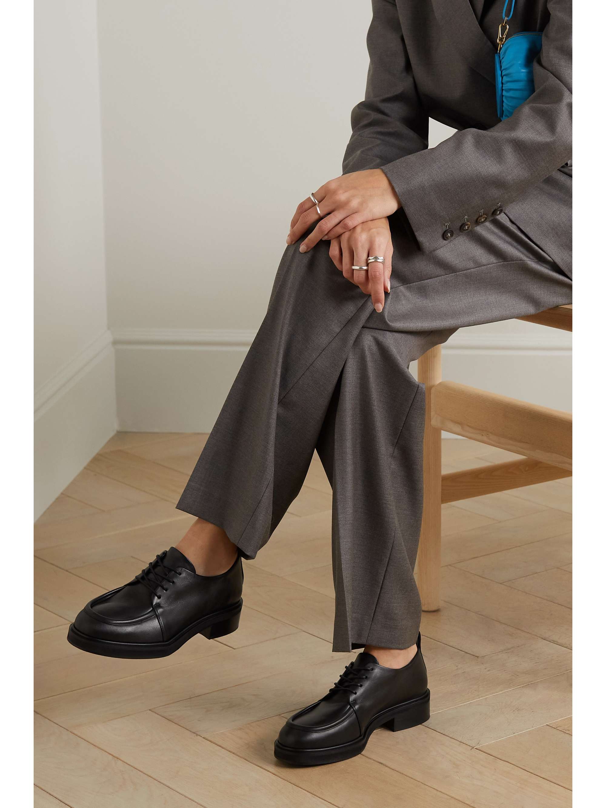 AEYDE Mara leather brogues NETAPORTER