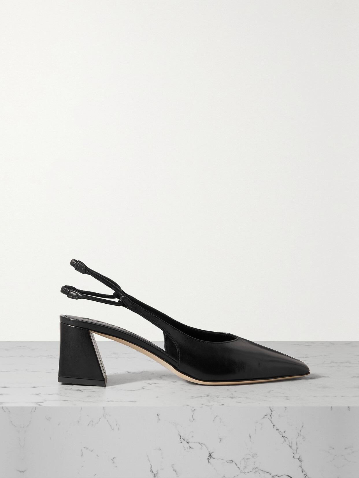 aeyde - Polly Leather Slingback Pumps - Black