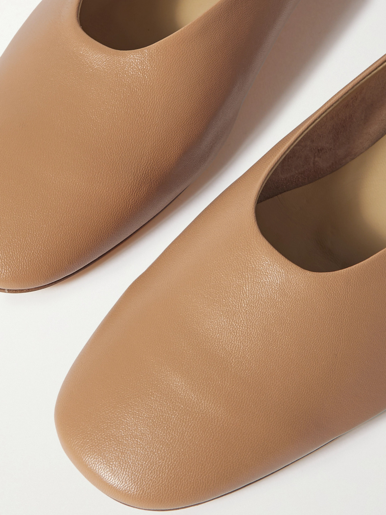 Shop Aeyde Kirsten Leather Ballet Flats In Neutrals