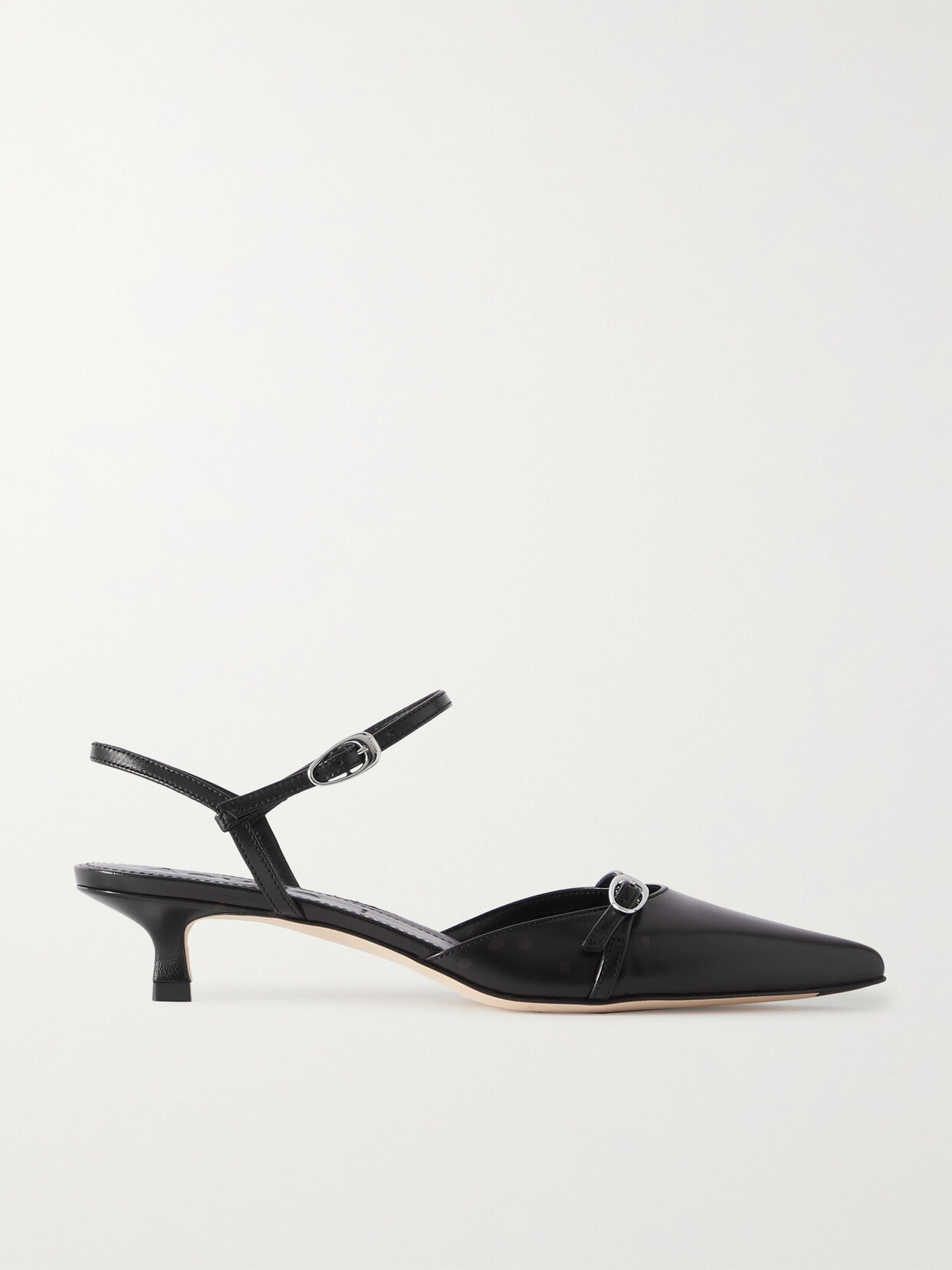 Shop Aeyde Melia Leather Point-toe Pumps In Black