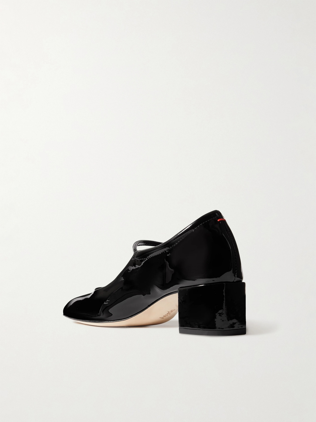 Aeyde Square Toe Leather Block Heel Pumps In Black