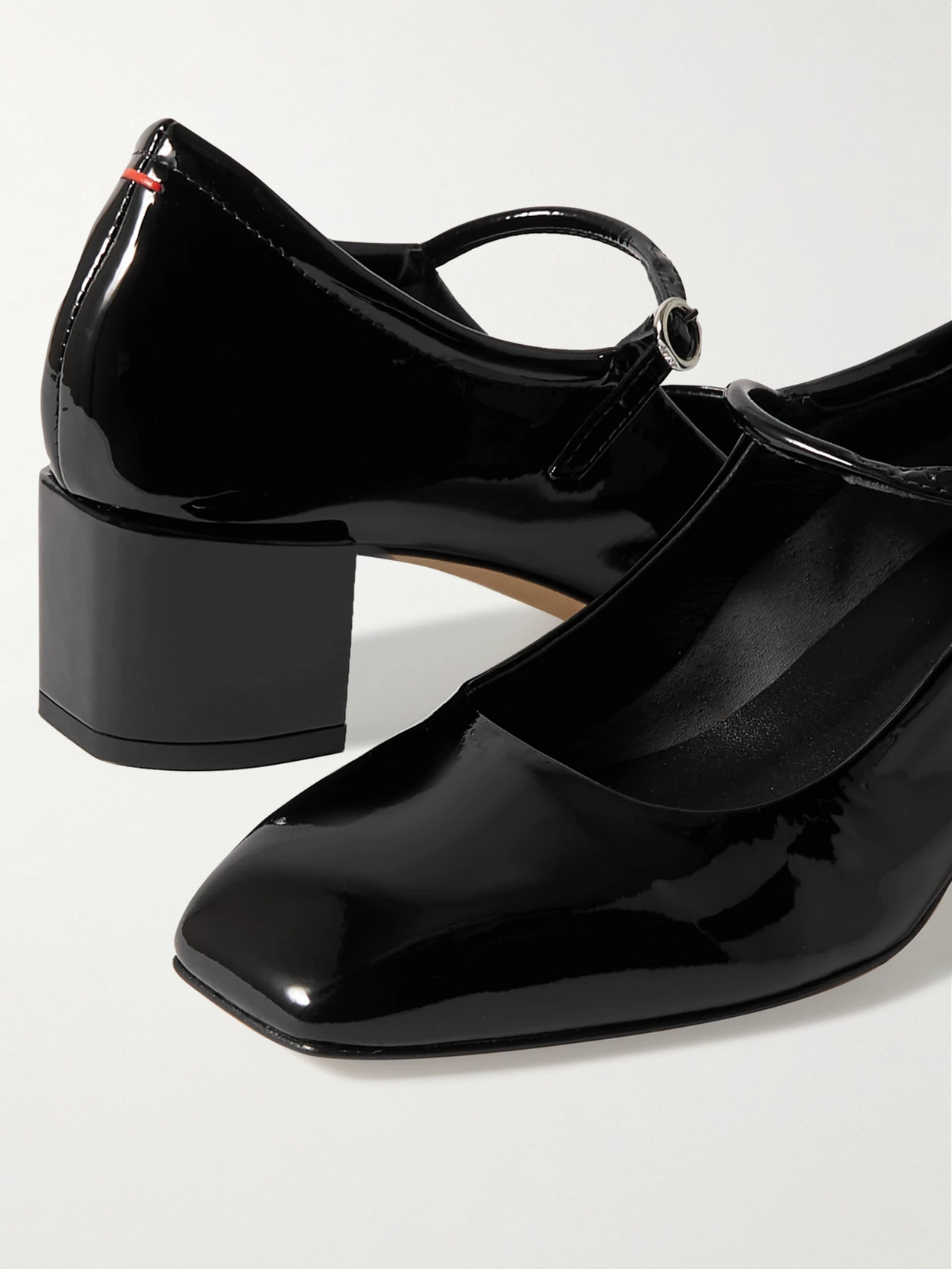 Aeyde Square Toe Leather Block Heel Pumps In Black