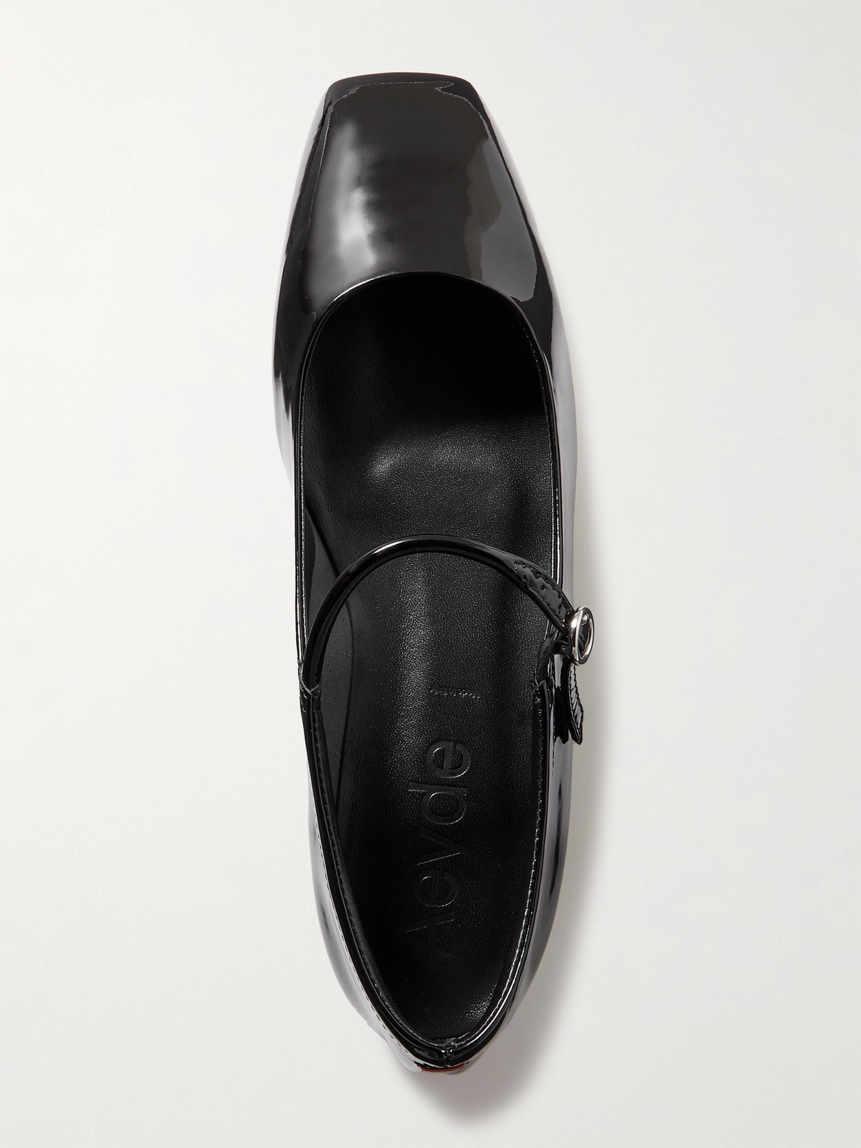 Shop Aeyde Uma Patent-leather Mary Jane Ballet Flats In Black