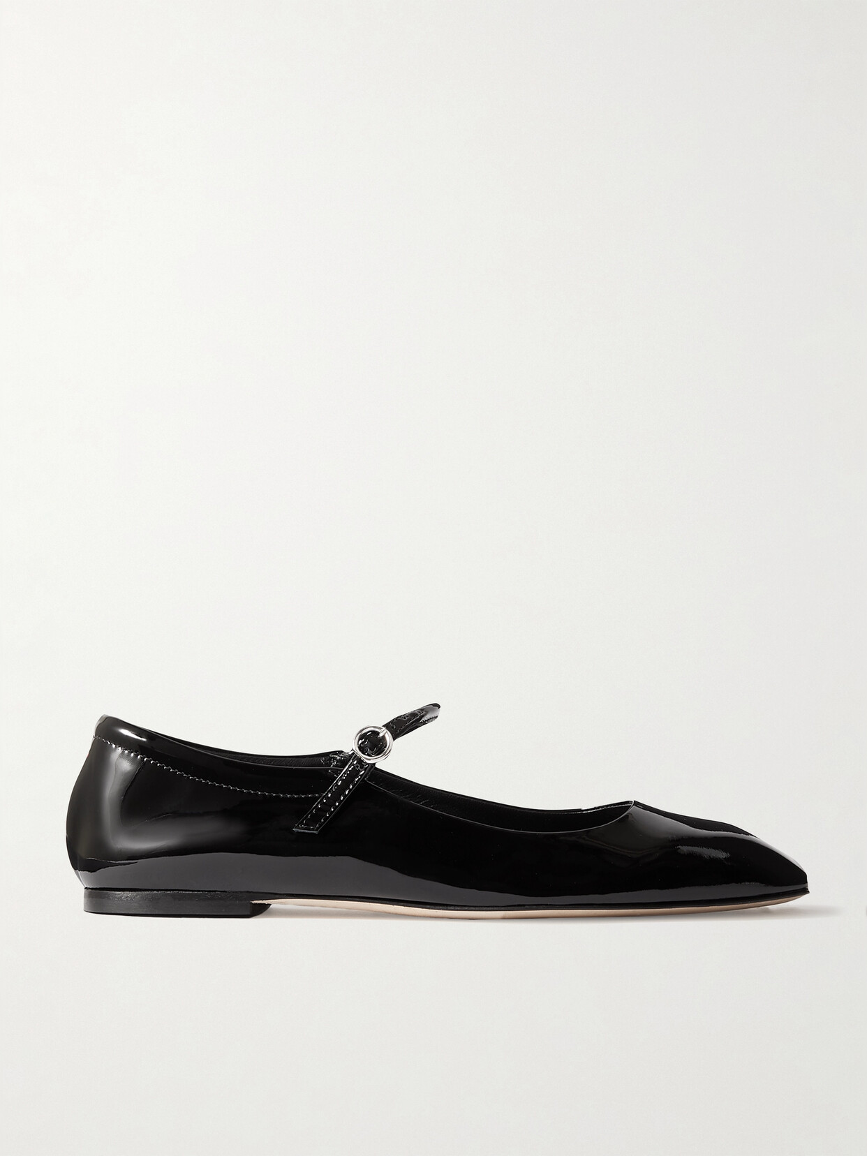 Shop Aeyde Uma Patent-leather Mary Jane Ballet Flats In Black