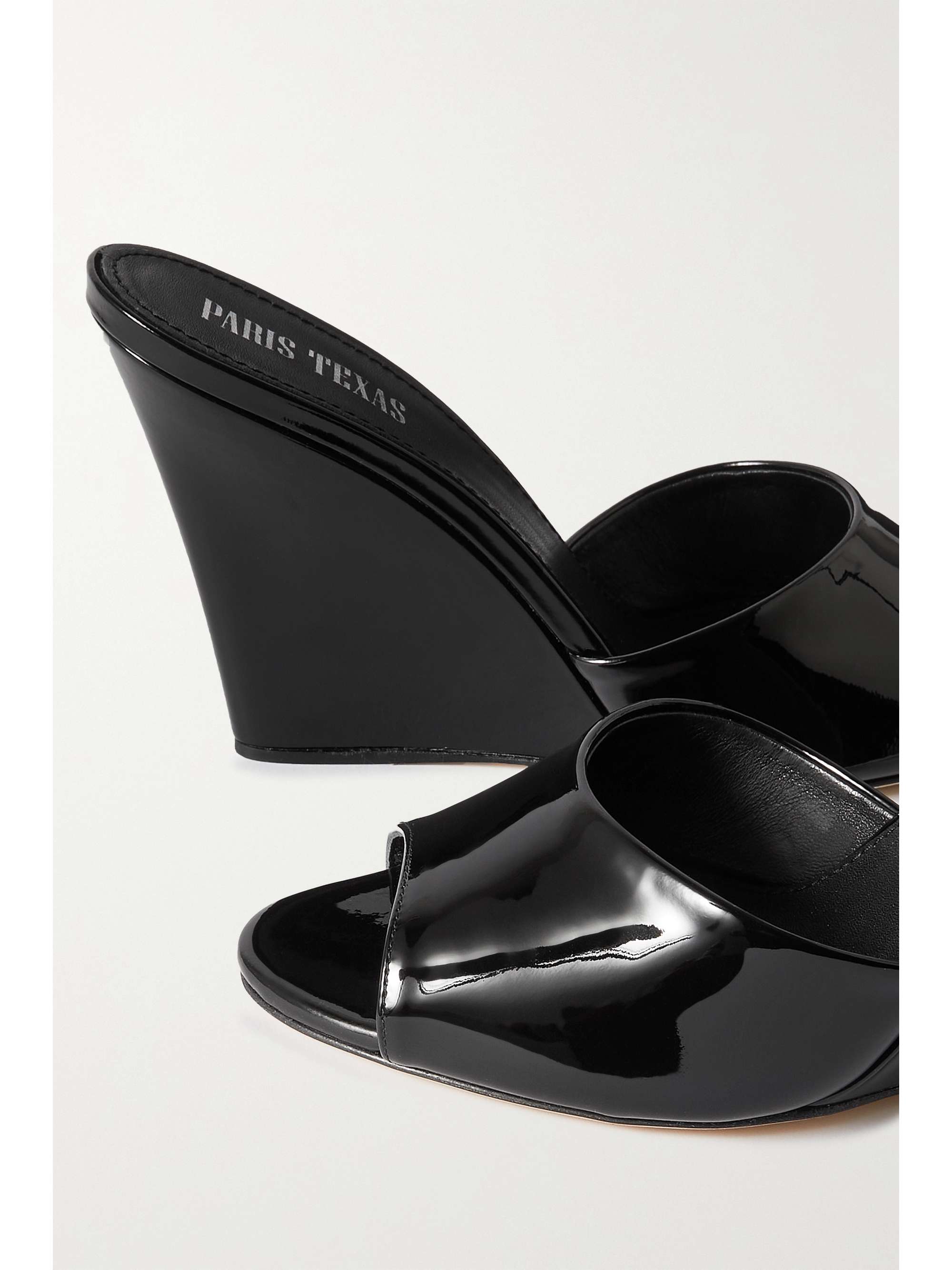 PARIS TEXAS Wanda patent-leather wedge mules