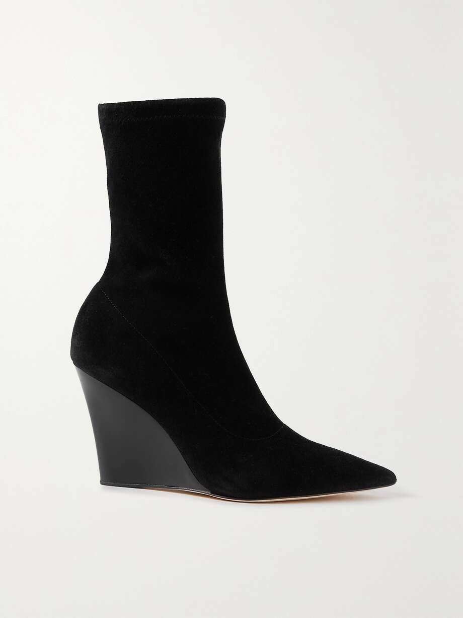 net-a-porter.com | Wanda suede wedge ankle boots