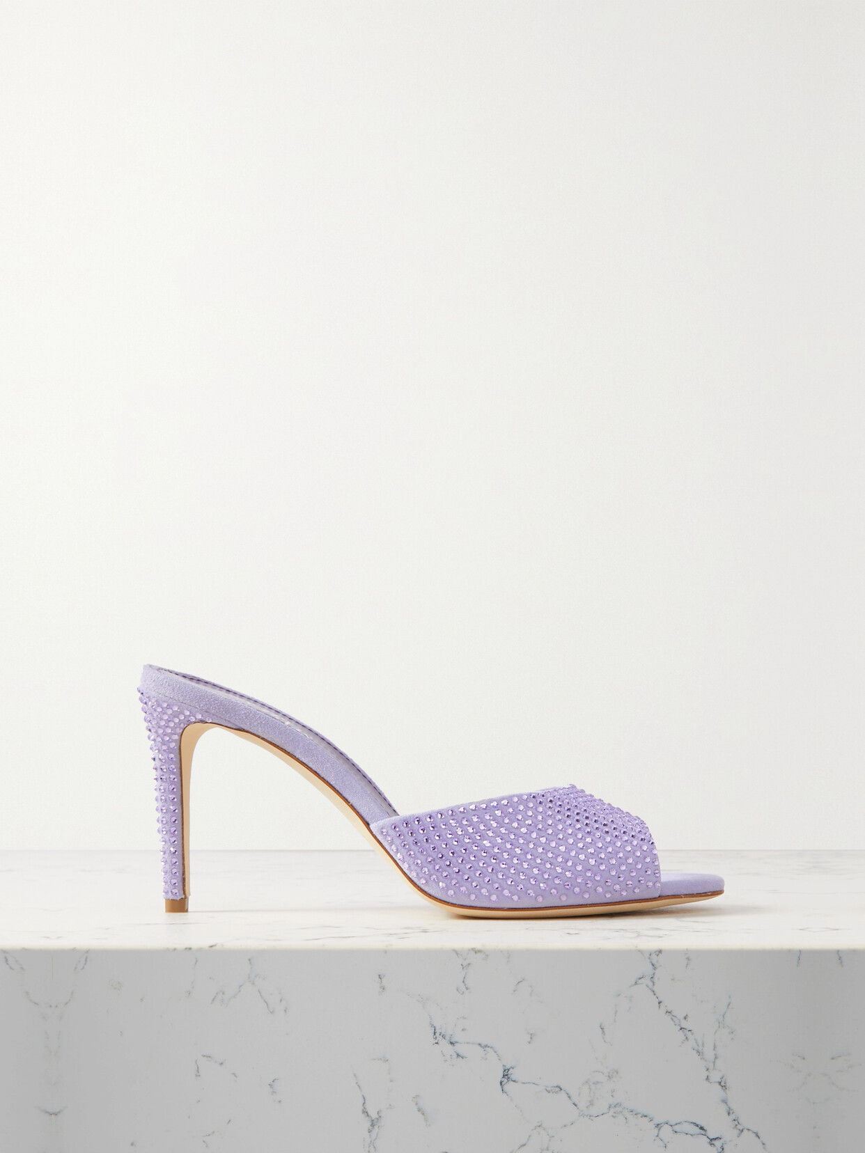 Paris Texas Holly Crystal-embellished Suede Mules - Purple